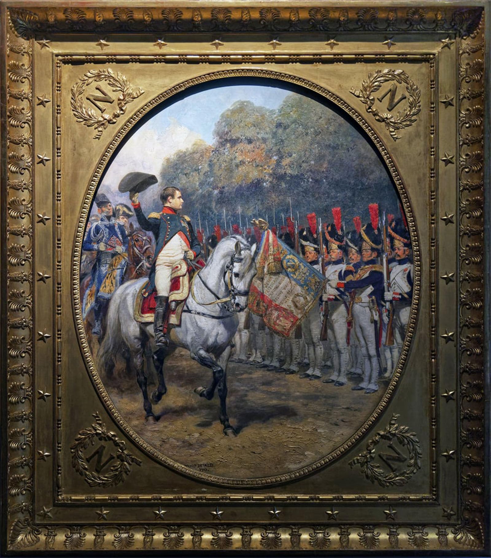 SERENDIPITP Abstract Painting Mural Print Picture Wall Decor Painting the Review in by Jean Baptiste Edouard Detaille Vintage Wall Artwork for Home Decor 60x90cm