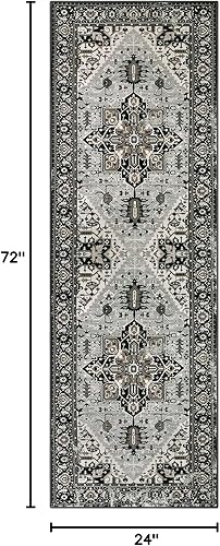 Miniatura 2 de Lahome Alfombra bohemia lavable de 2 x 6 pies, antideslizante, de pelo bajo, suave, para cocina, lavandería, vestíbulo, vestíbulo, entrada, baño,