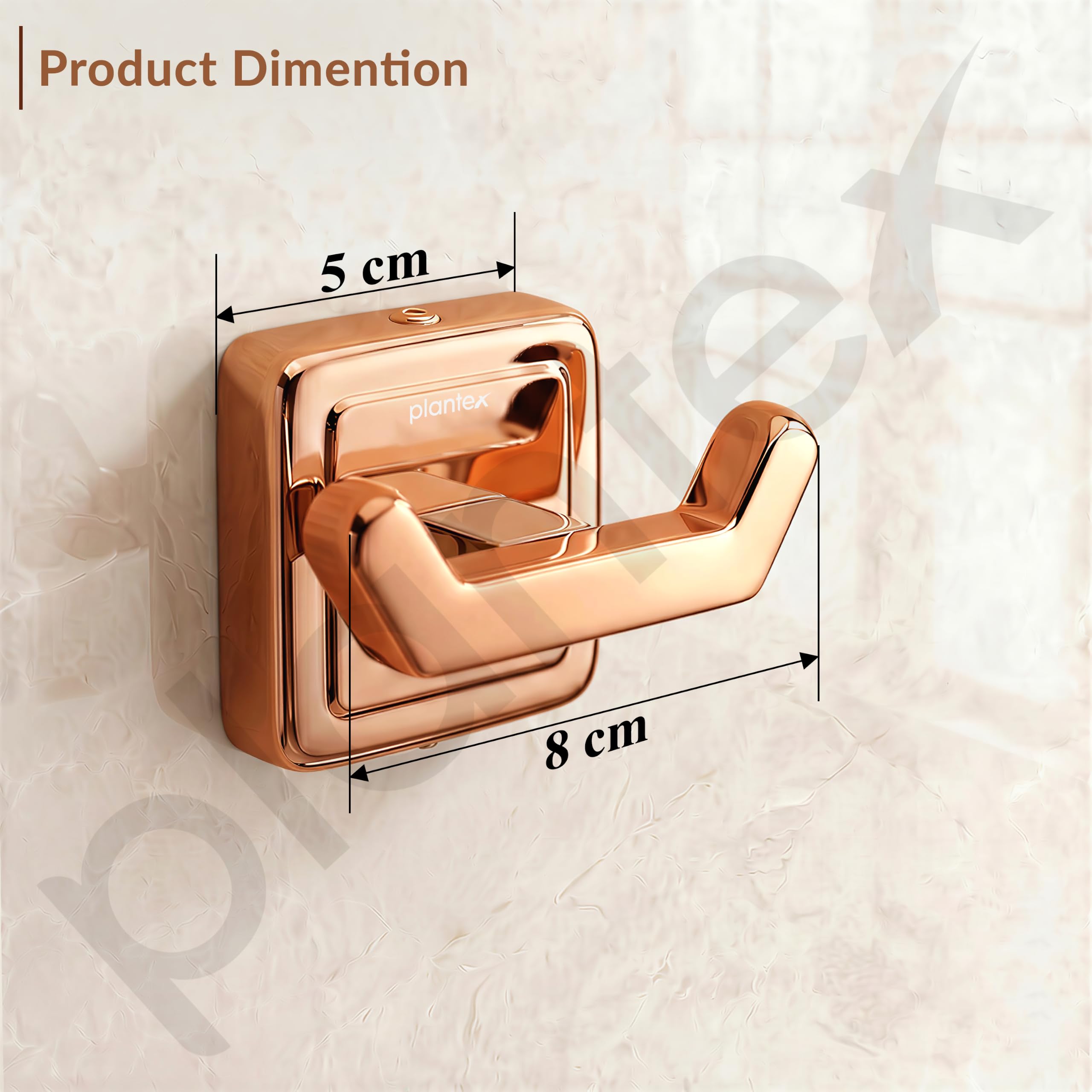 Plantex 304 Grade Stainless Steel Robe Hook/Hanger/Hook for Hanging Towel in Bathroom/Living Room - Decan (Rose Gold) 3