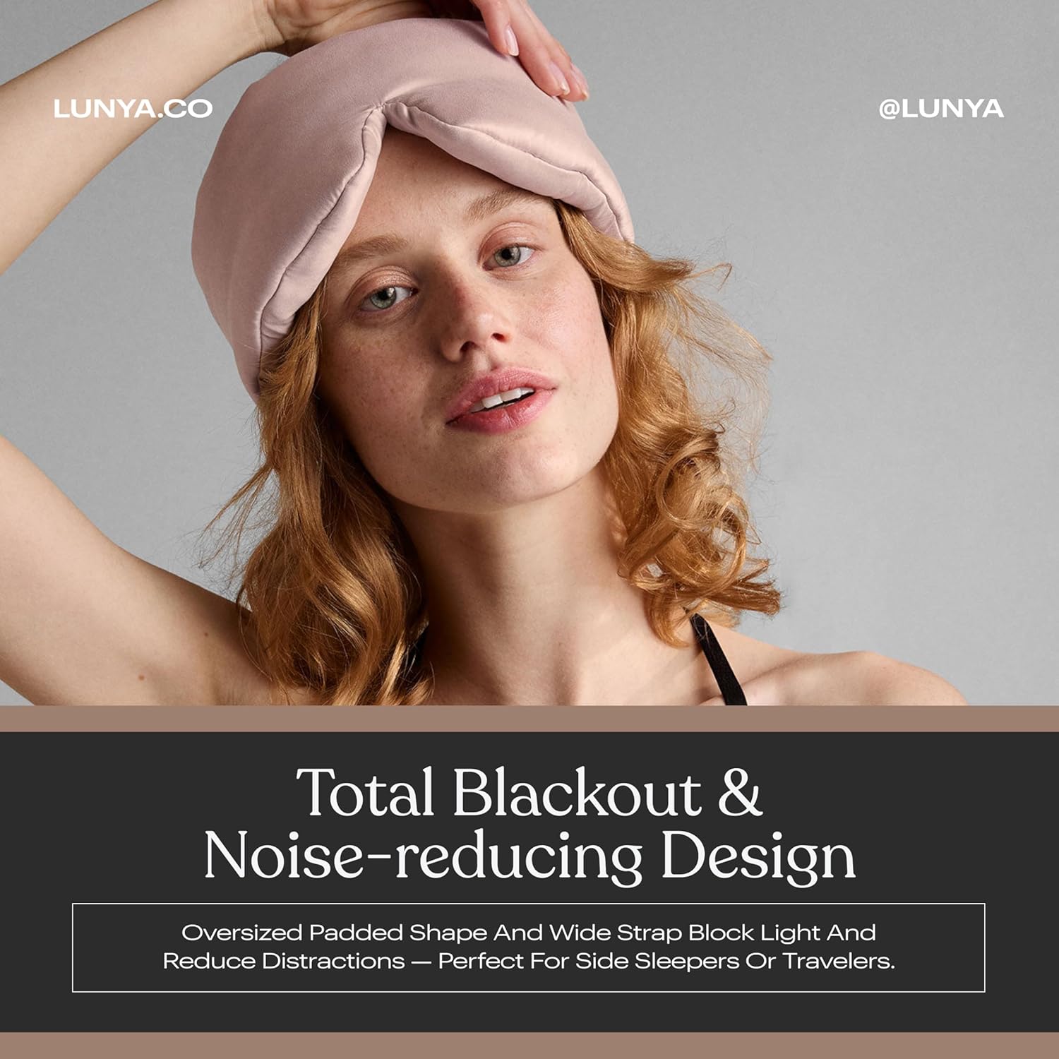 Lunya Weighted Silk Sleep Mask – Mulberry Silk Eye Cover with Cooling Glass Beads, Noise-Reducing Fit, Washable Fabric, and Travel Pouch – Sleeping Mask for Men and Women - Delicate Pink - Small - Image 3