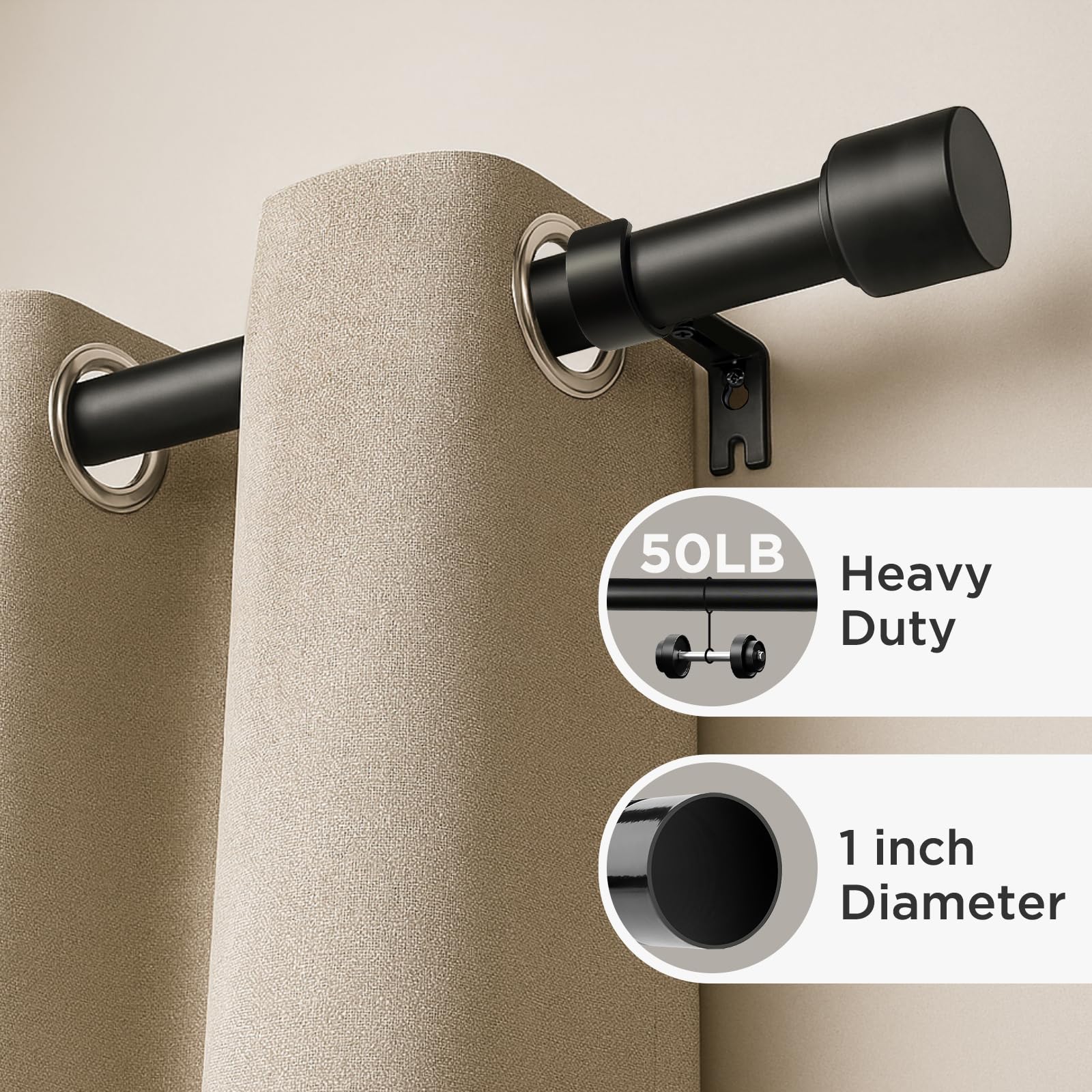 Adjustable Sliding Rods Snapklik.com : Curtain Rods For Windows, 32-120 Inch Adjustable 1 ...