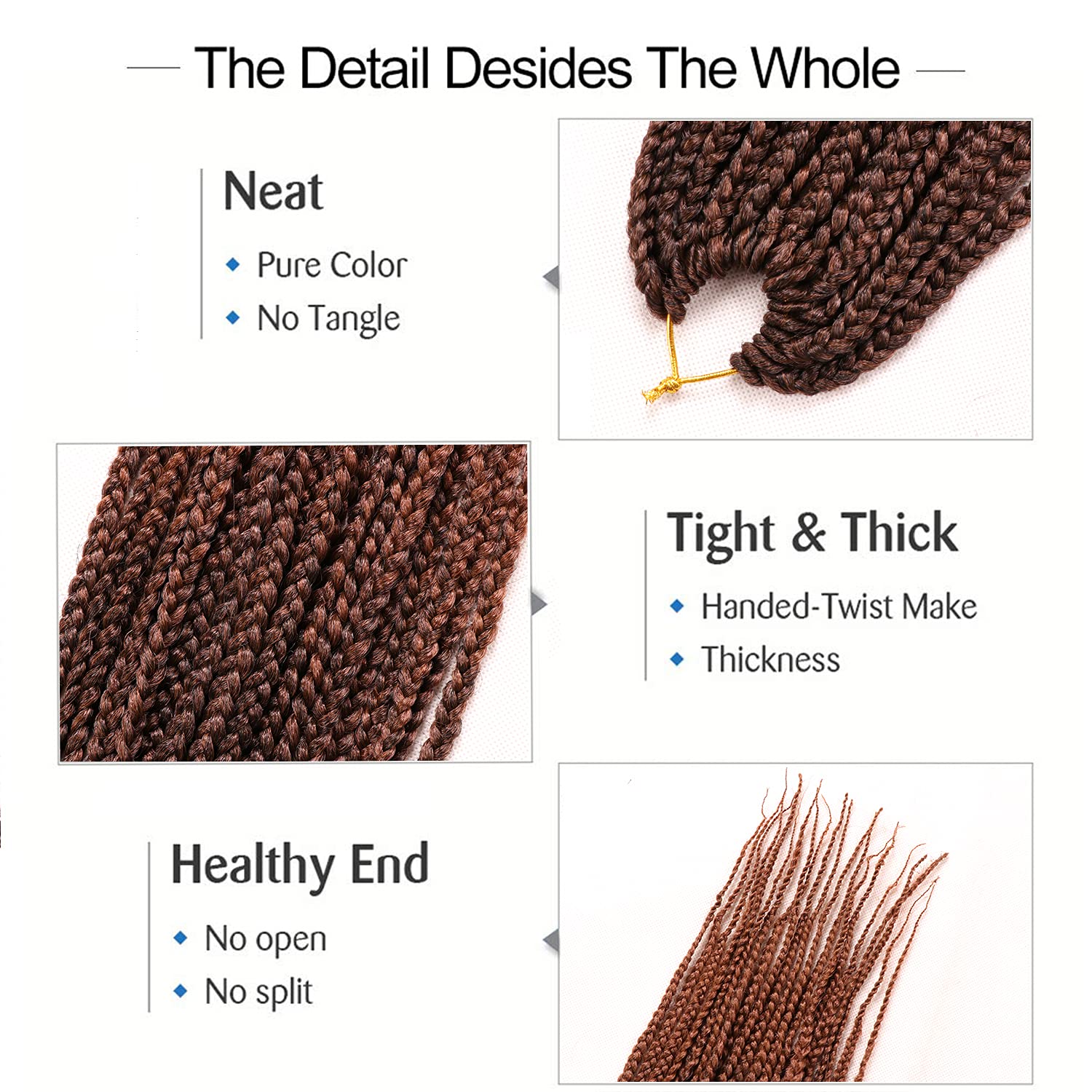 7 confezioni all'uncinetto Braids Meches extension capelli naturali per trecce africane parrucca nera parrucca donna naturale treccia africana donna (35,6 cm(confezione da 7), #T30)