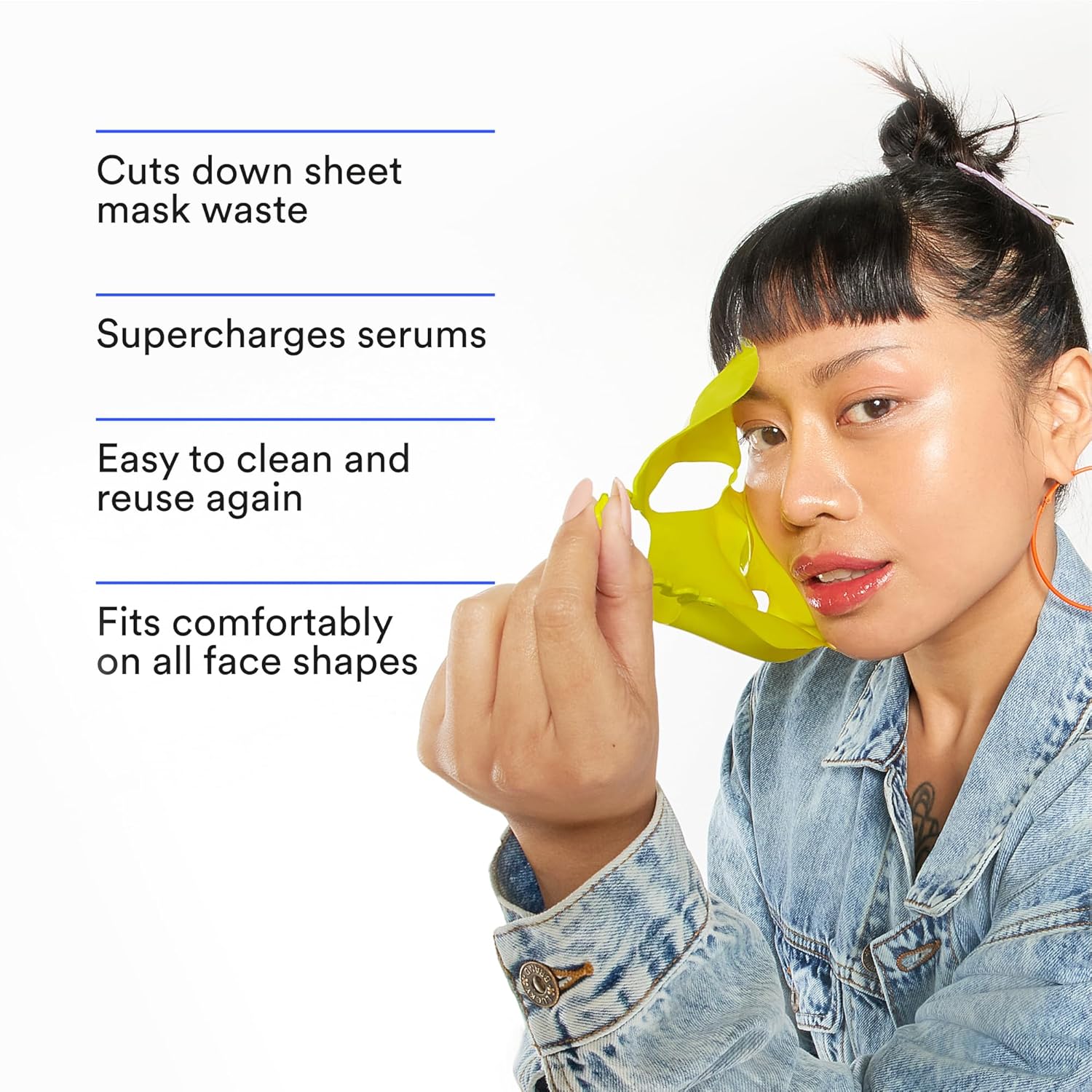 Avant Guard Reusable Silicone Sheet Mask - Sustainable Sheet Mask Alternative with Adjustable Ear Loops, 1 pc - Hydration & Serum Absorption, Pair with Serums for a Custom Masking Experience (Large) - Image 7