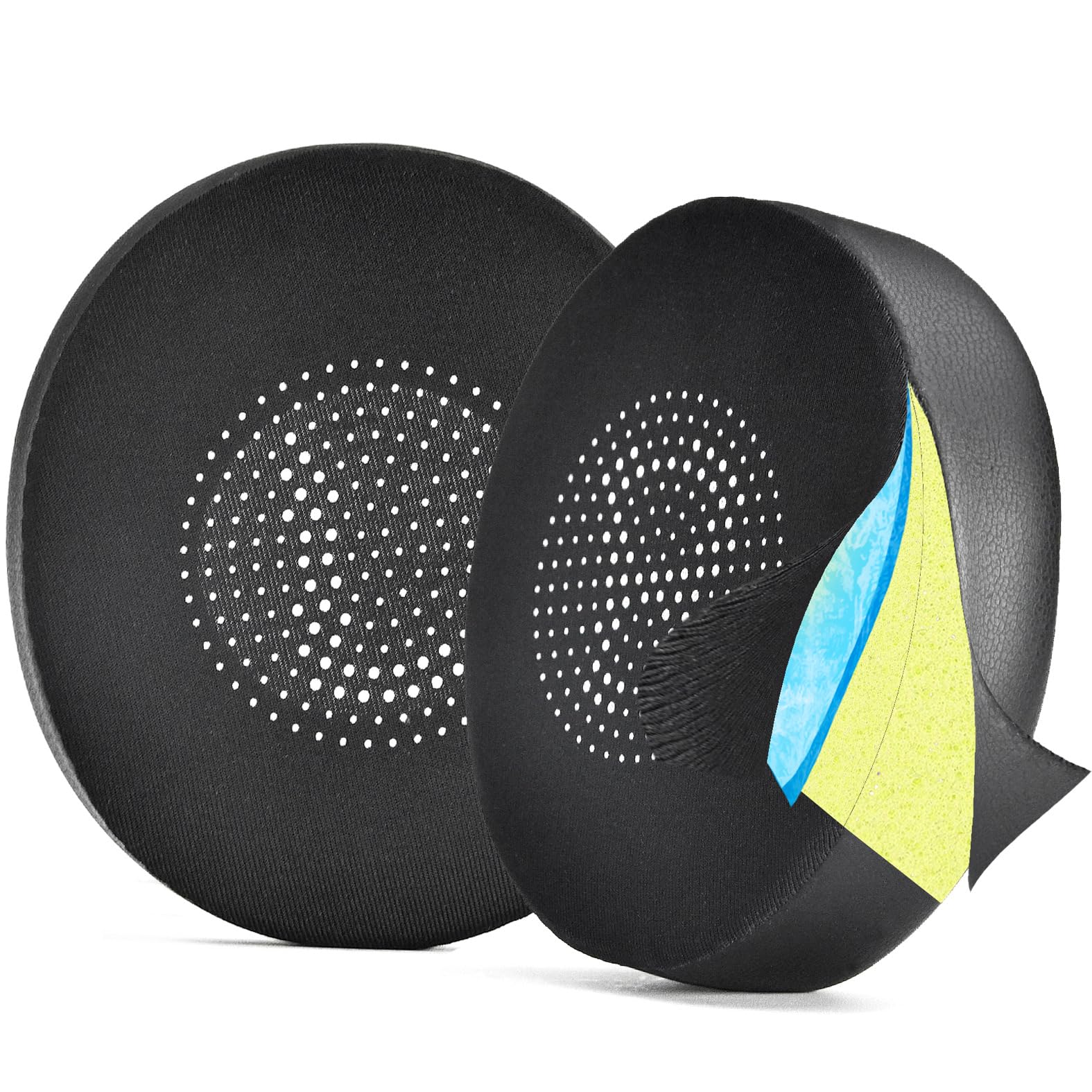 JOYSOG Ersatz-Ohrpolster Für Jabra Evolve2 65 & Elite 45h – Proteinleder Mit Kühlgel, Schwarz/Blau