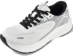 Sapatos masculinos com bico largo, suporte de arco, tênis de largura larga para corrida, caminhada, tênis, ortopédico, fascite plantar, treino, com sola grossa acolchoada zero drop