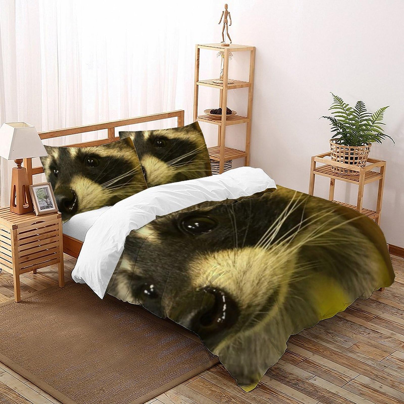 Housse de couette king raton laveur en microfibre 220x240 cm
