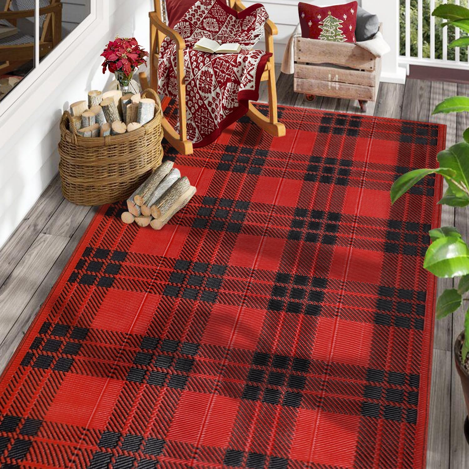 SAND MINE Christmas Floor Mats, Reversible Mats, Plastic