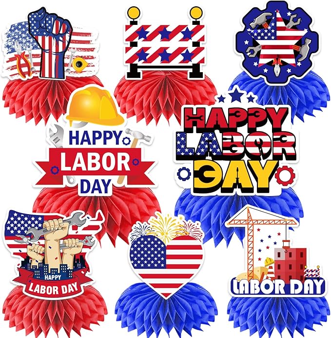 Labor Day Decorations, 8pcs Labor Party
