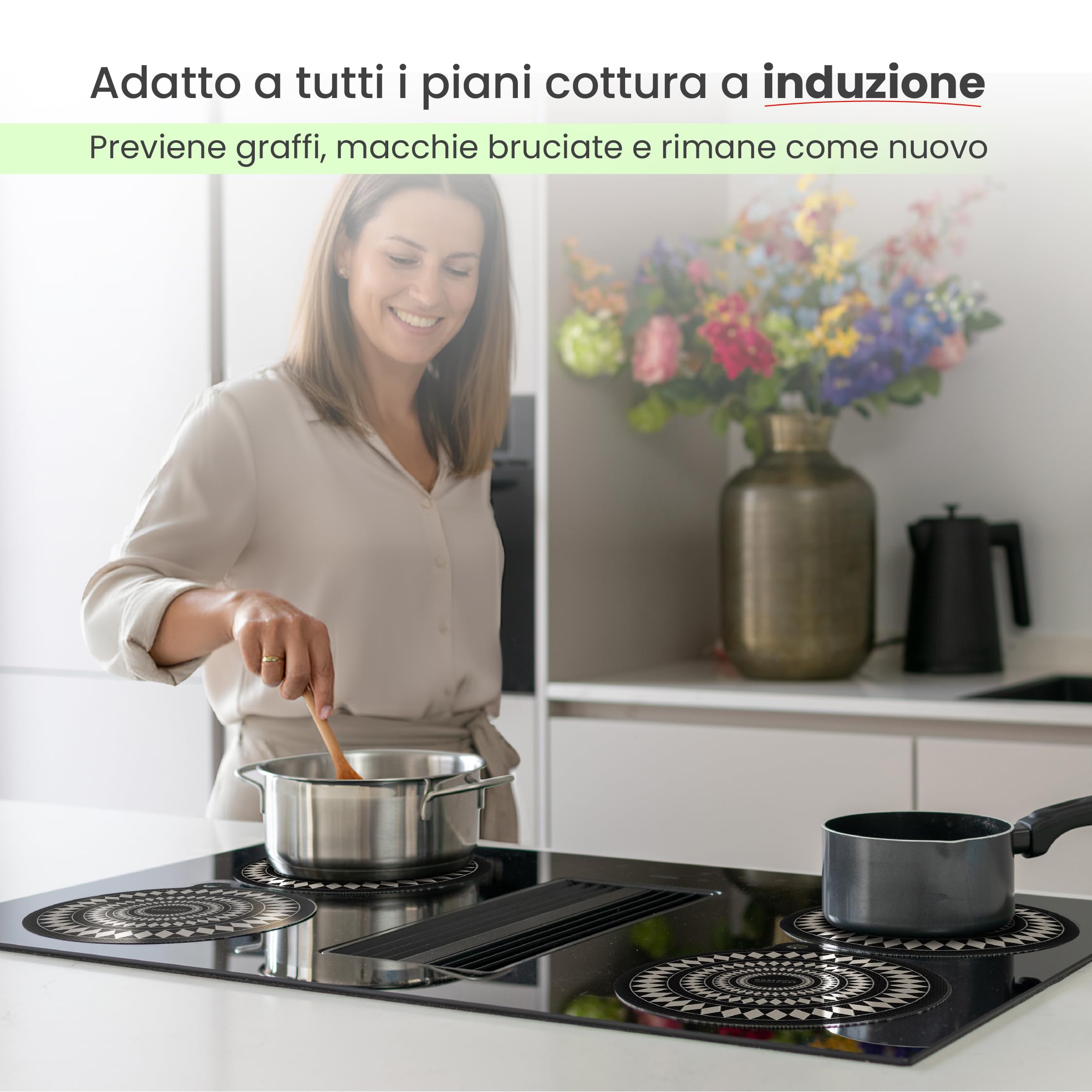 MoreCore Protezione Piano Induzione | Copri Piano Induzione | Piano Cottura Induzione | Tappetino Piano Induzione | Copri Piano Cottura | Copertura Piano Induzione | Coprifornelli | 5 Unità