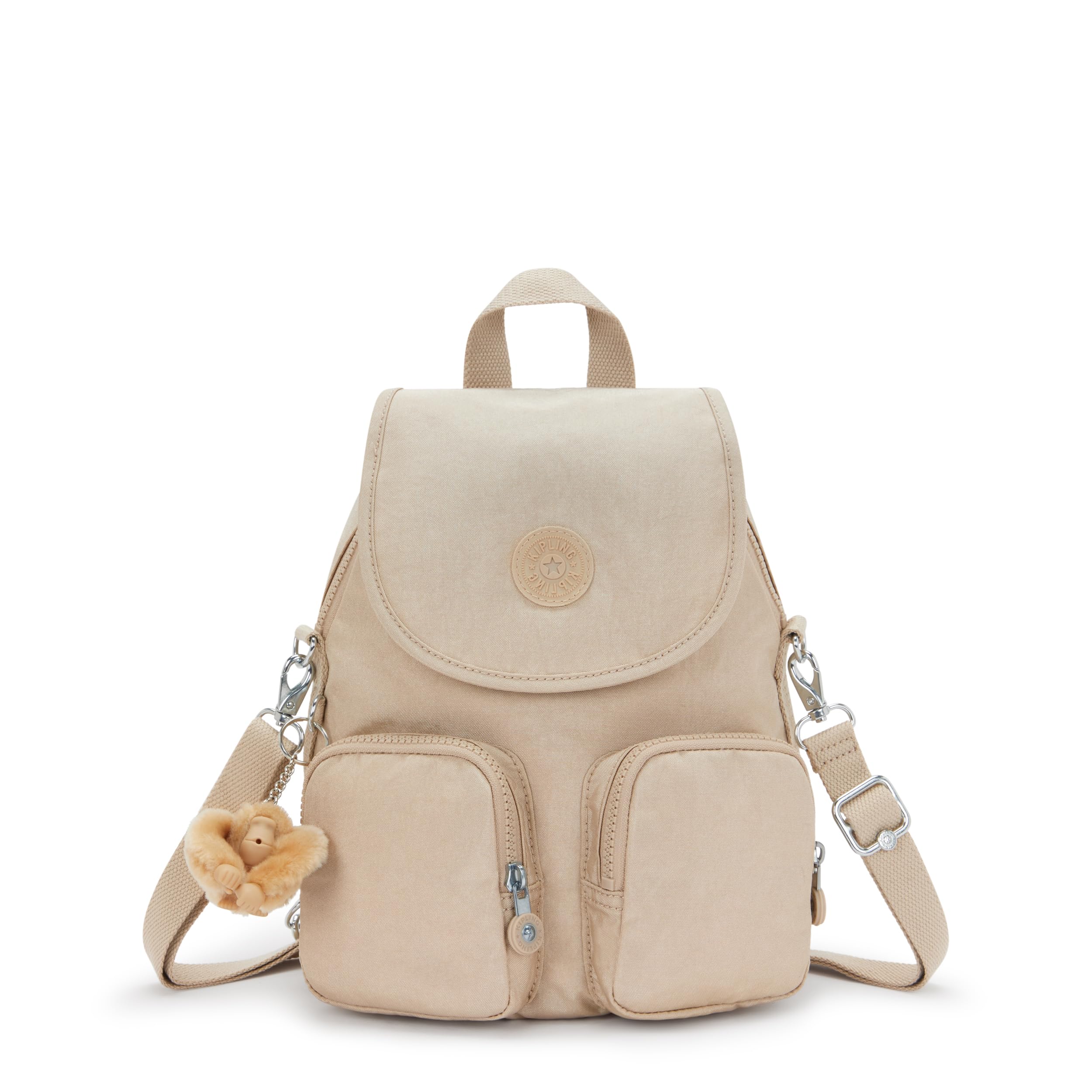 Kipling FIREFLY UP Small backpack (convertible to shoulderbag), Sparkled Beige (Beige)