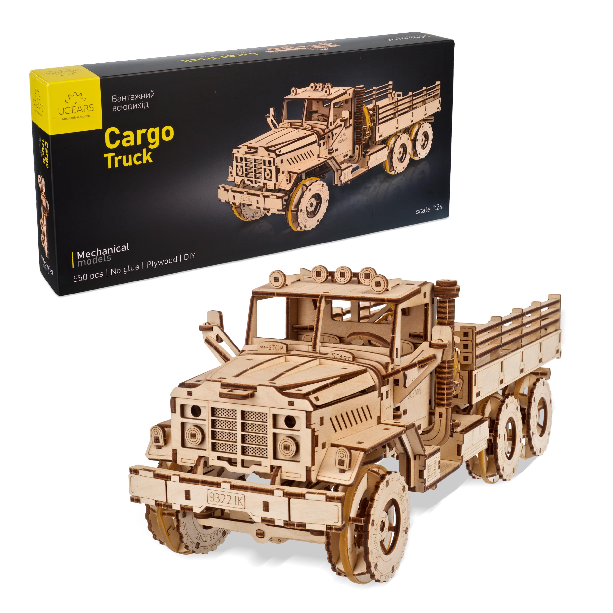 UGEARS Cargo Truck - Puzzle in legno 3D per adulti - Hobby per uomini da costruire - Kit di modellismo per auto per adolescenti - Rompecabezas 3D per adulti