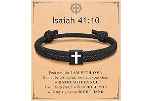 Adjustable Braided Rope Cross Bracelet - Christianity Gifts for Men