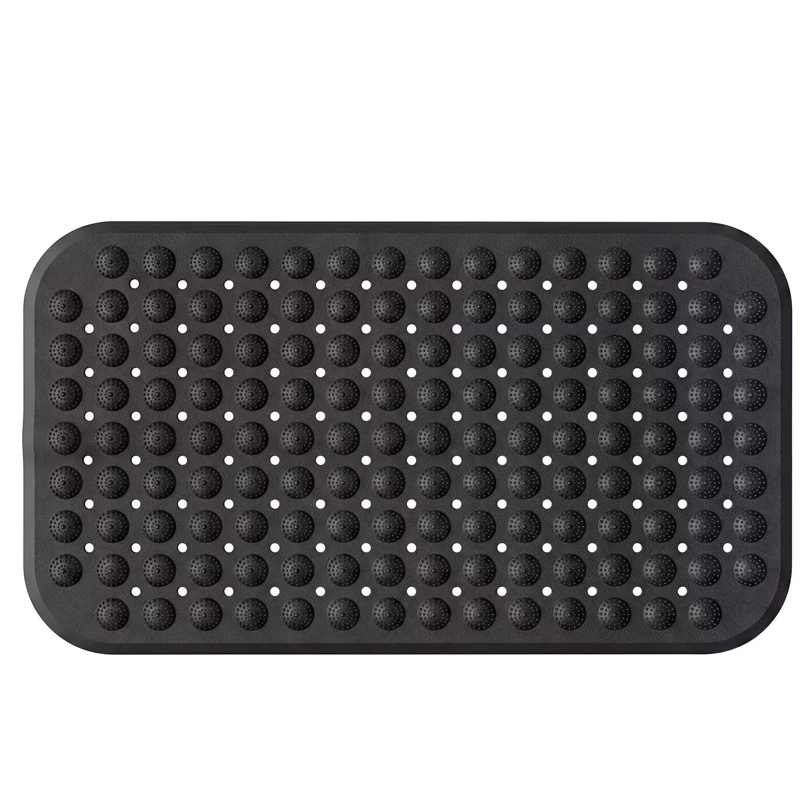 Non-Slip Bath Mat, 65 x 35 cm, Long Non-Slip Mat, Bathtub, Shower Mat, Non-Slip, BPA-Free, Mildew Resistant & Machine Washable, Quick Drying and Easy to Clean, Black