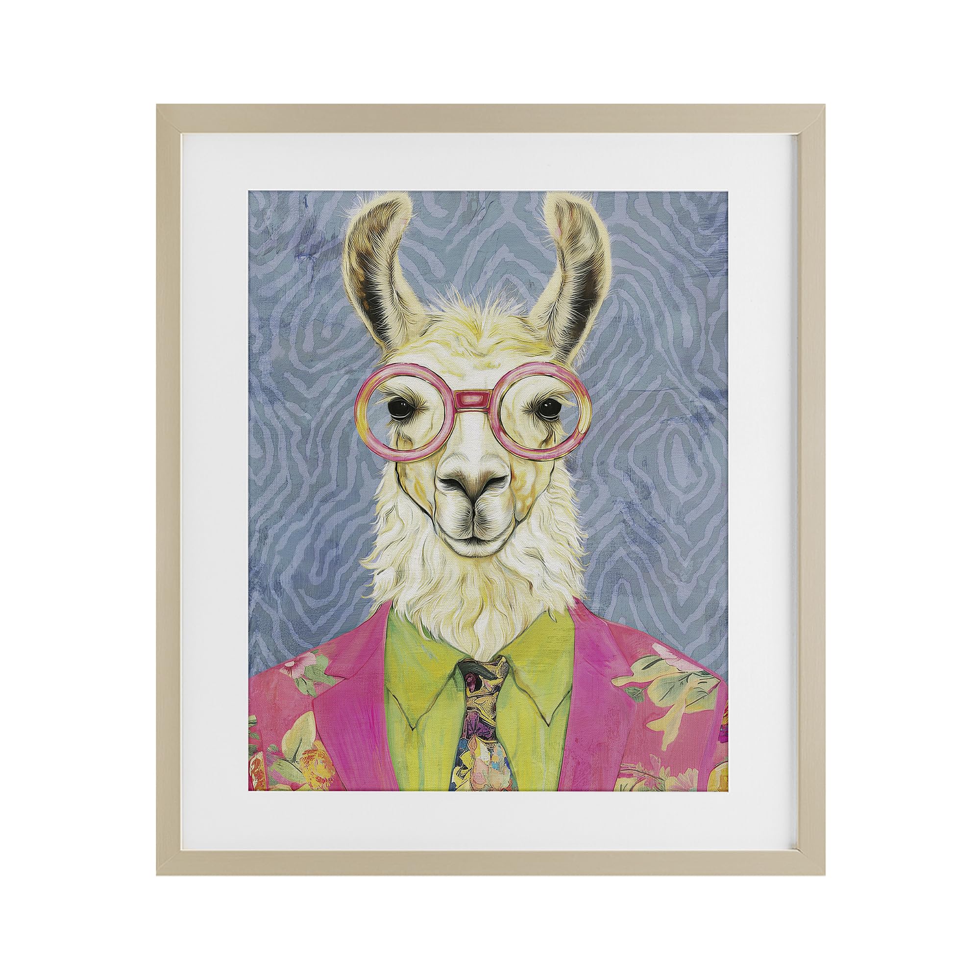 Stupell Industries 'Bright Gaze Llama', Framed Print Under Glass, Brown, 13 x 16 Inches, Easy to Hang and Sturdy, Made in USA, by Svetlana Aleynikova