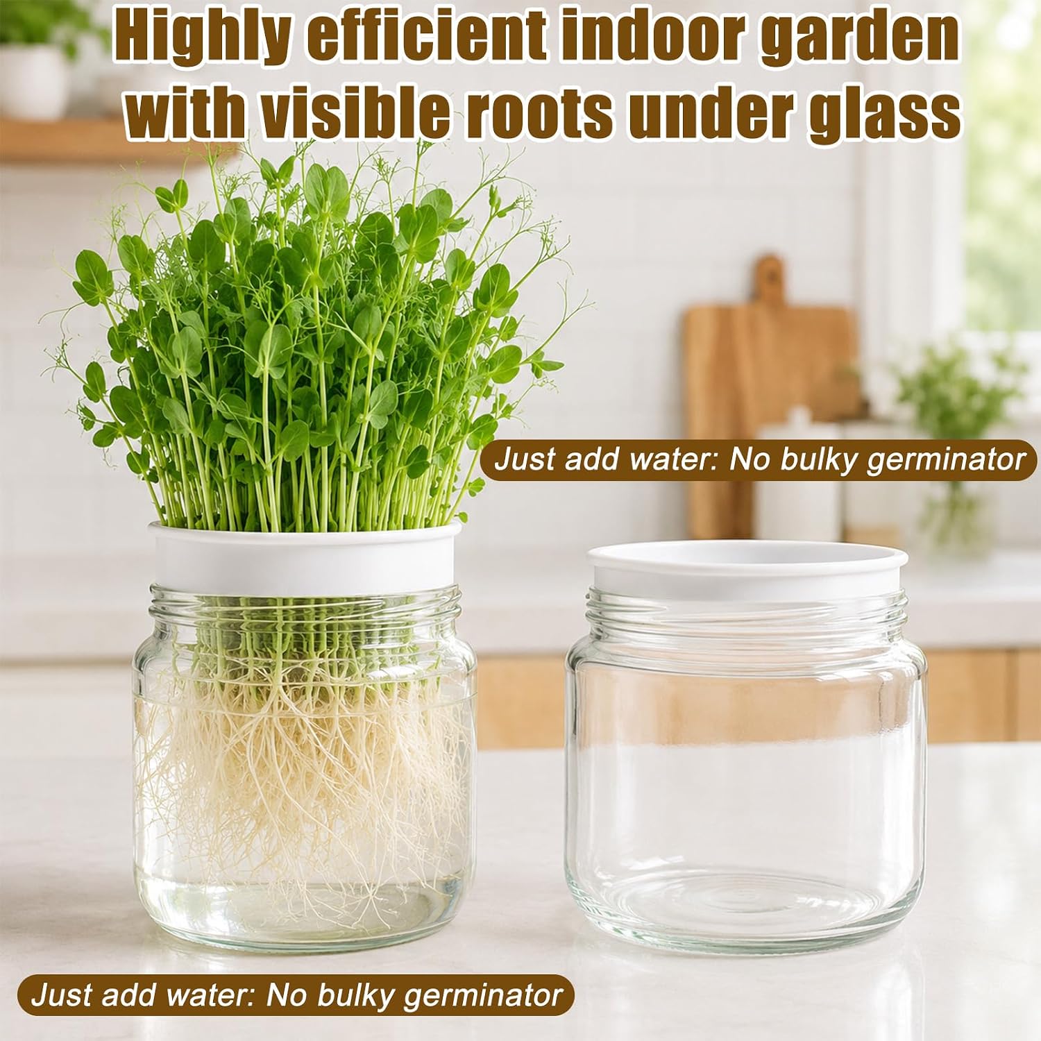 4pcs Seed Sprouting Tray, Deep & Shallow Hydroponic Sprouting Kit