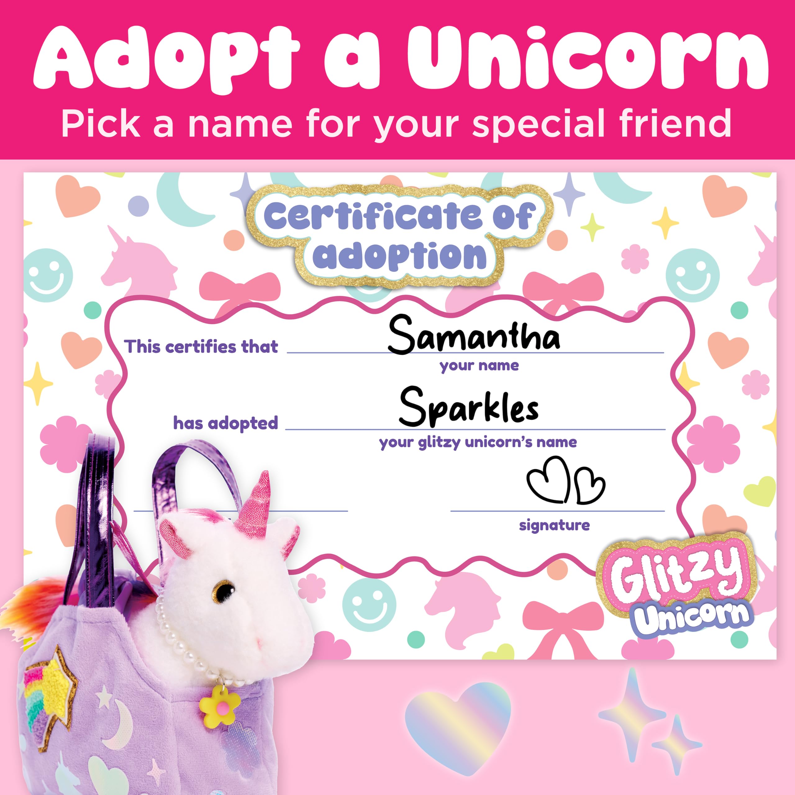 Creativity for Kids Glitziges Einhorn-Set, Adoptieren, Dekorieren und Dekorieren Ihres Plüschtiers, Kleinkind-Geldbörse und BFF-Schmuck, fördert fantasievolles Spielen und Feinmotorik (ab 4 Jahren)