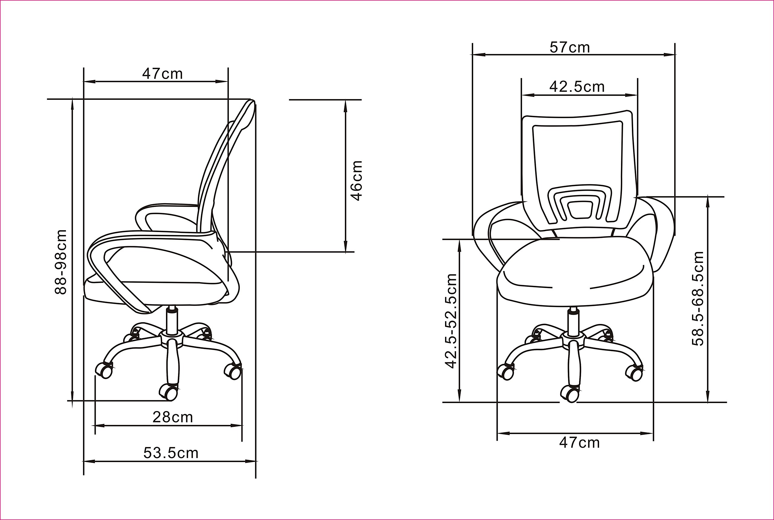 La sedia spagnola Ribadeo Sedia di Ufficio senza poggiatesta 61x58x89 cm nero