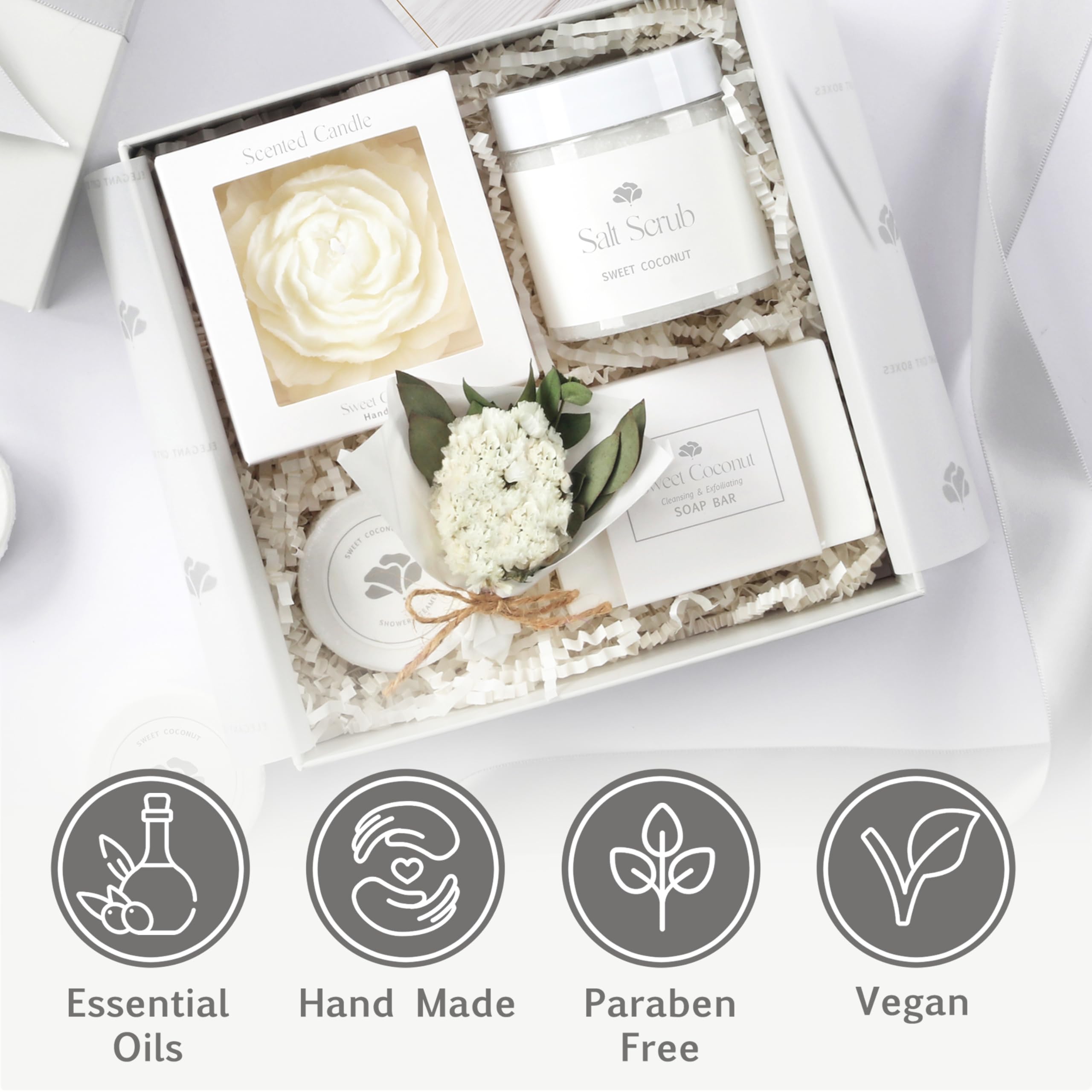 LaurGifts Dolce Cocco Spa Box – Cestino regalo di compleanno per donne, sorella, mamma, moglie – Scatola regalo di compleanno per lei – Cestino regalo per donne – Idea regalo di compleanno
