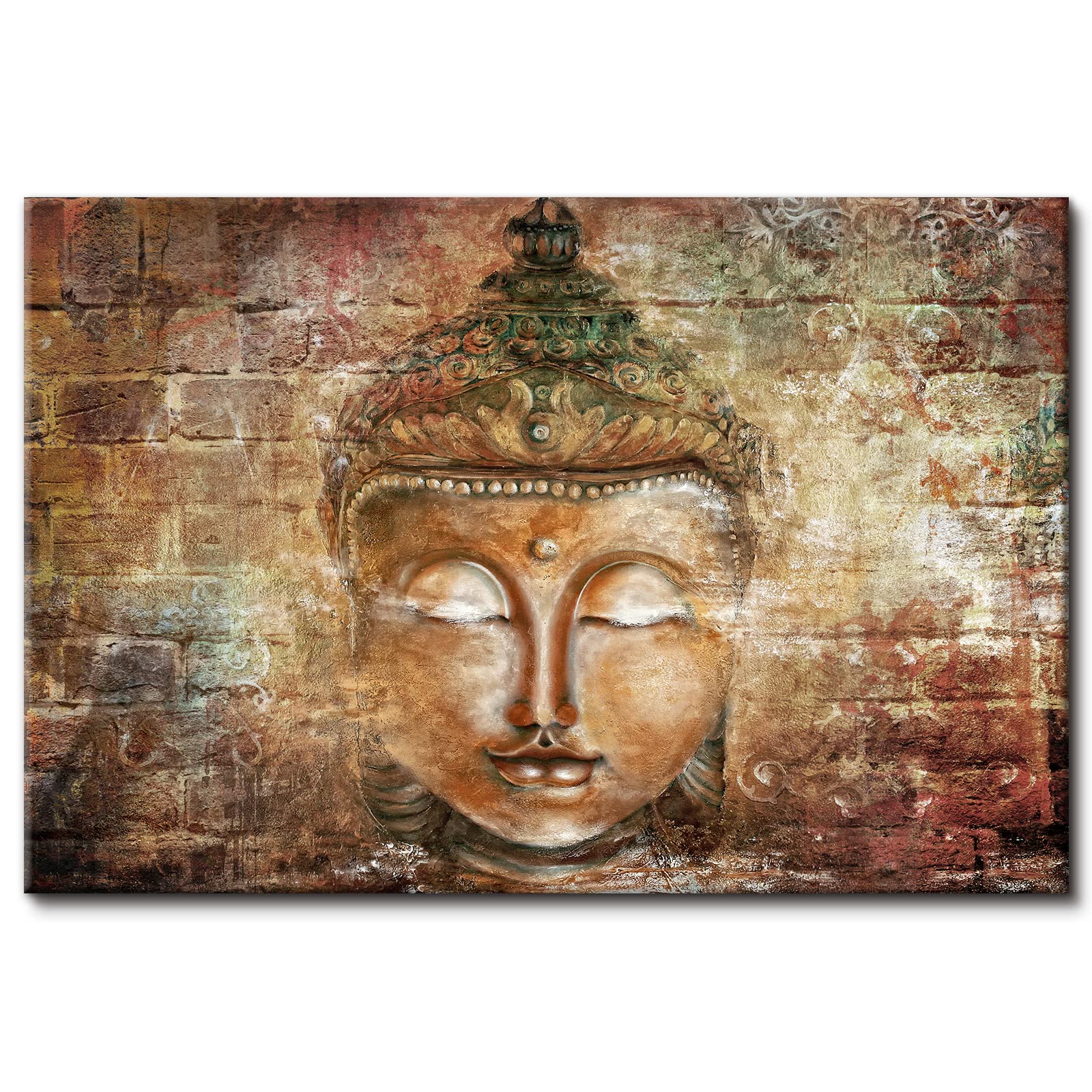 AIYISU Gold Buddha Canvas Wall Art Abstract Buddha Painting for Living ...