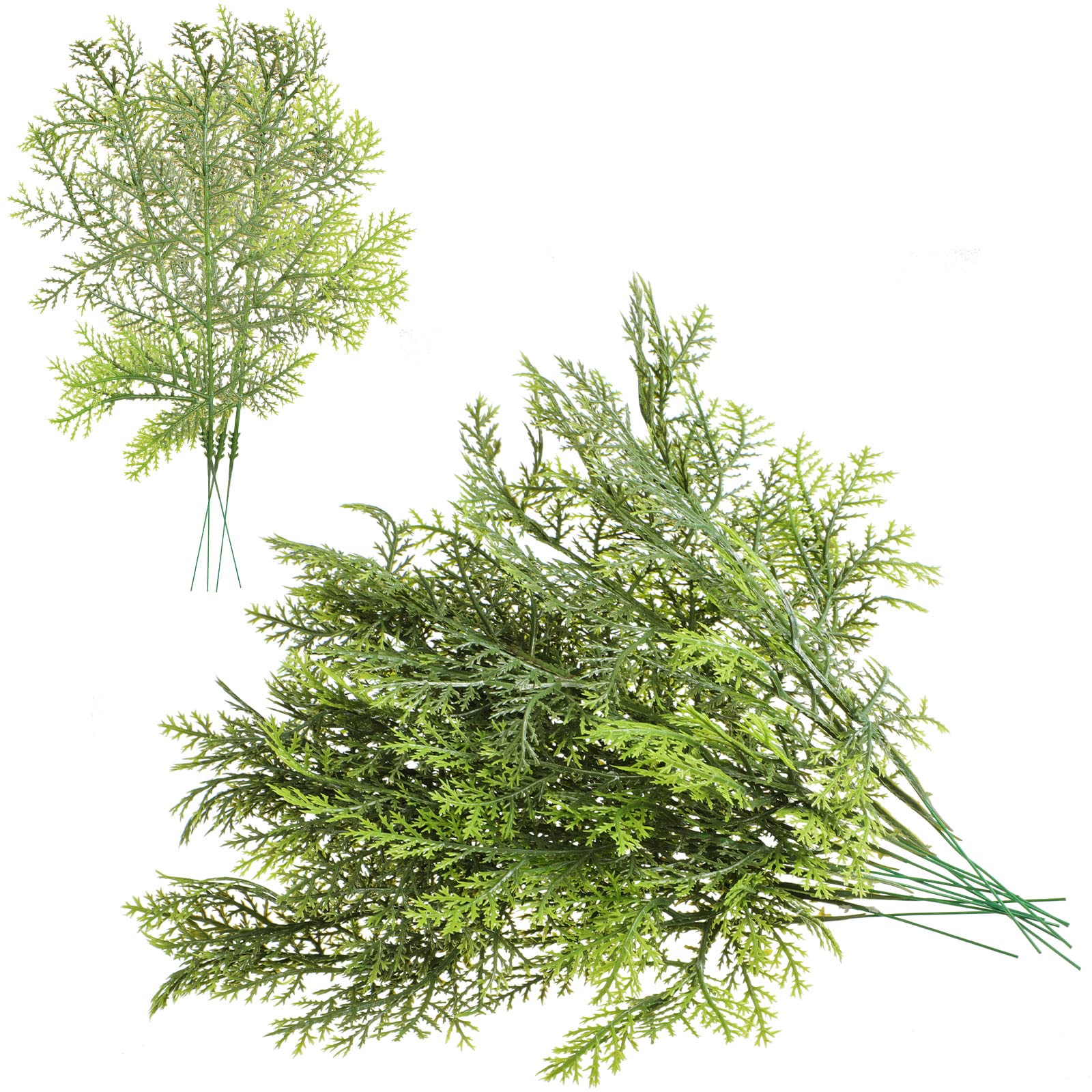 Amazon｜人工杉の小枝 フェイクスプレー 枝 杉の小枝 茎 小枝 ピック