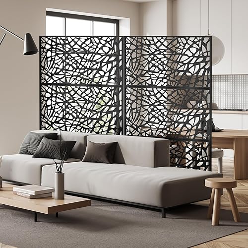 Miniatura 2 de Domi - Pantalla de privacidad de metal, paneles de pantalla de patio al aire libre, vallas decorativas, soporte divisor de espacio para habitación