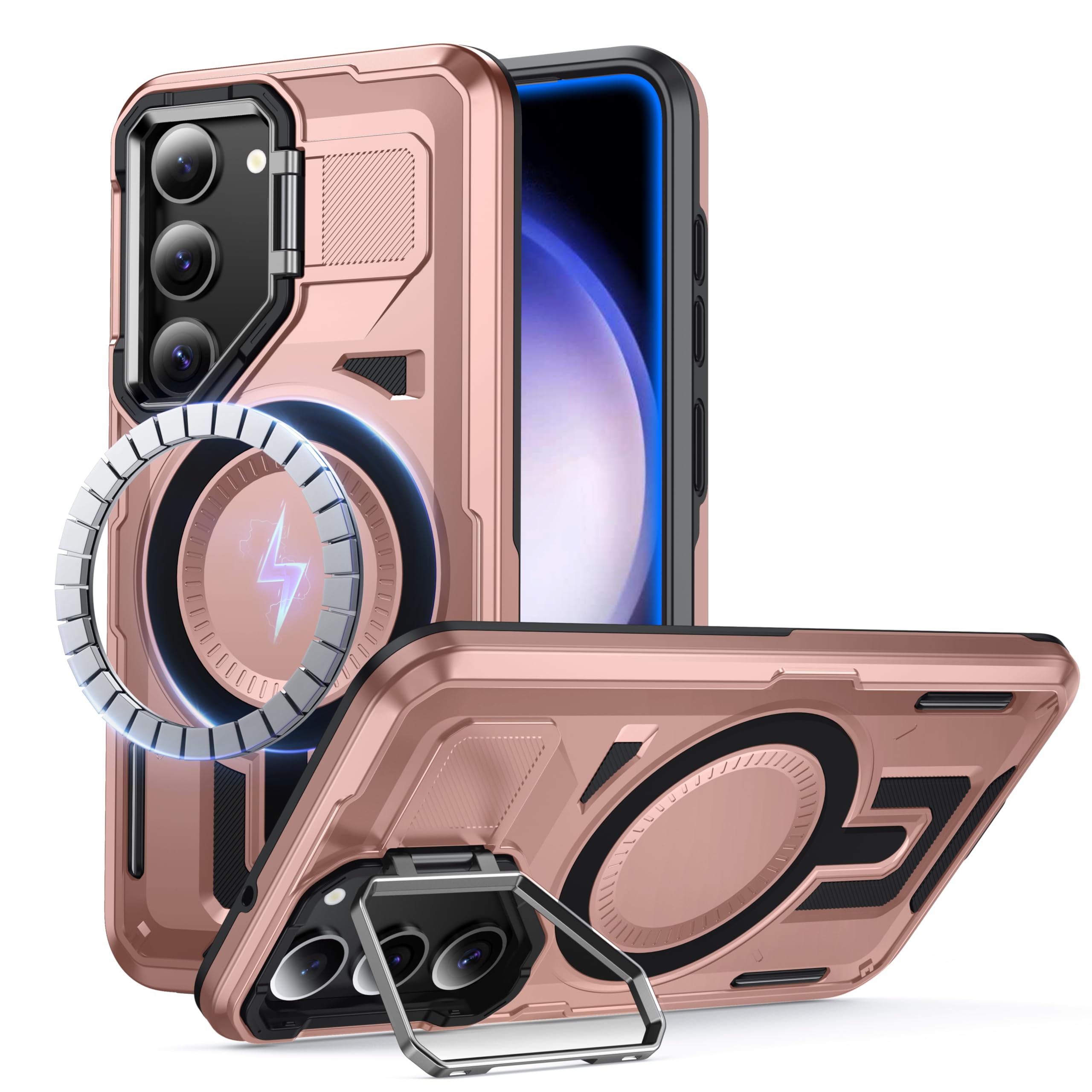 Coque Samsung S23 Plus Mag-Safe robuste pour l'extérieur or rose - 7