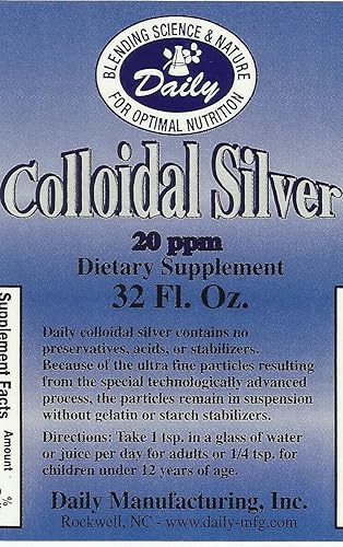 Miniatura 2 de Daily's Plata coloidal (20 ppm, botellas de vidrio ámbar de 32 onzas)