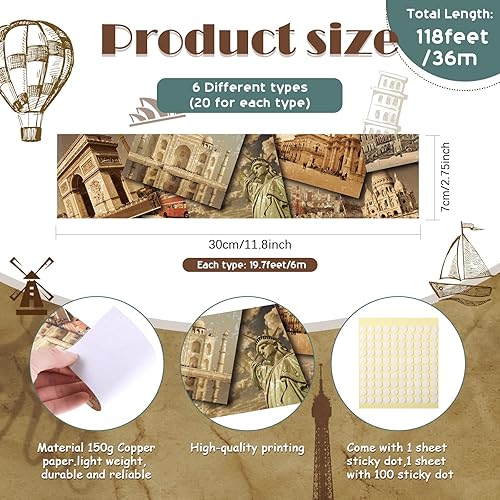 Vista 14 de Containlol Bordes de aula para tablón de anuncios, 118 pies, temática de animales de safari con ribete festoneado, tablero de anuncios colorido