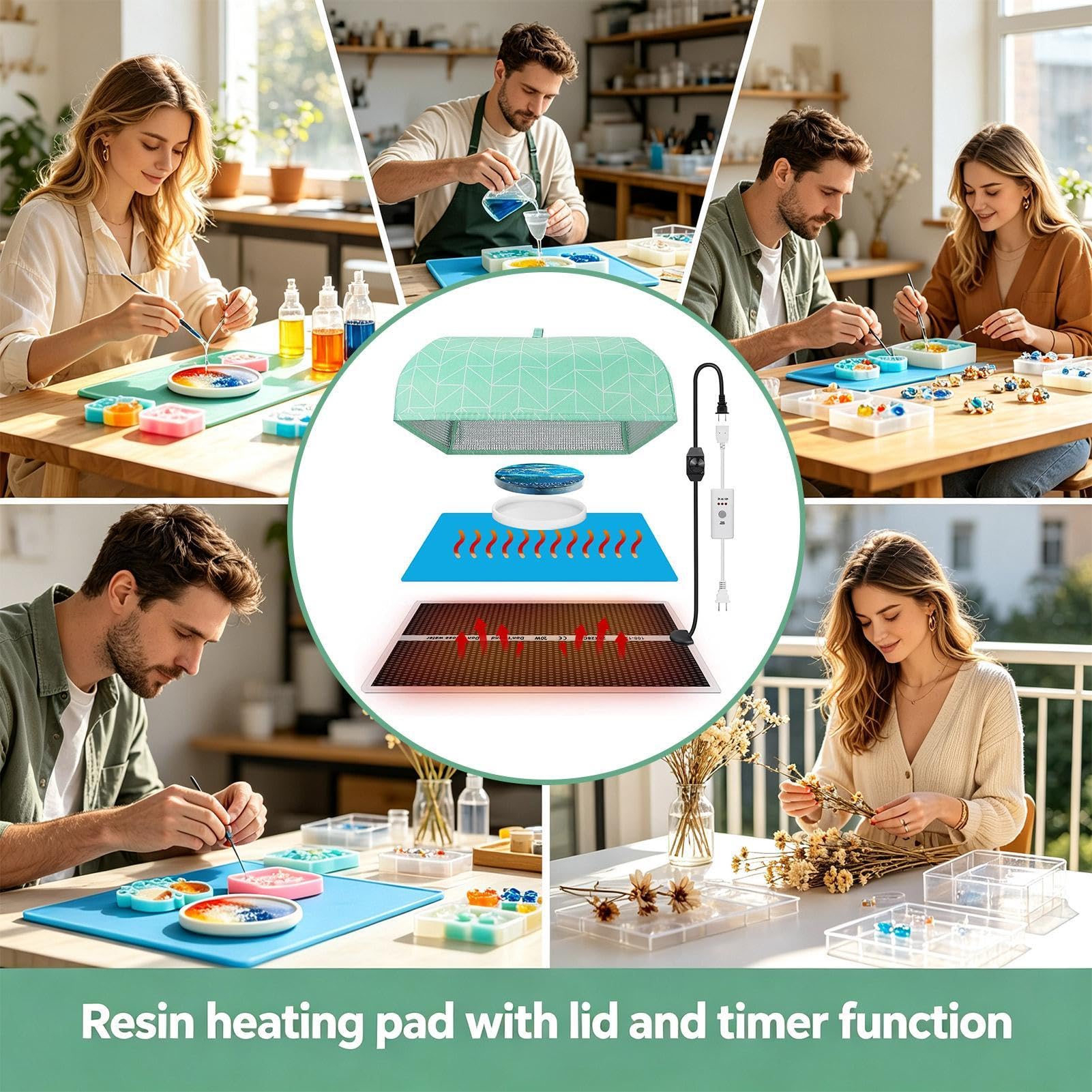 Tapis Chauffant pour Résine Tapis Chauffant 38 x 38 x 15 cm à Durcissement