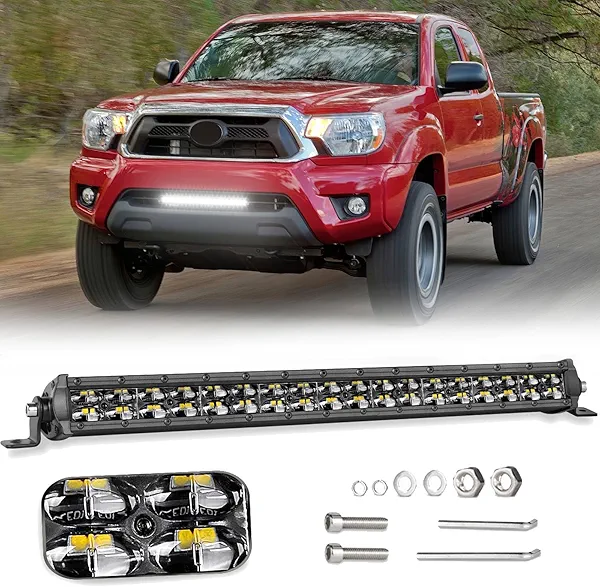 20 Inch Light Bar Slim, SWATOW INDUSTRIES 20" LED Light Bar Spot Flood Offroad Driving Lights Waterproof Front Bumper Mounts for Ram F150 Wrangler Chevy Toyota Pickup Truck UTV ATV