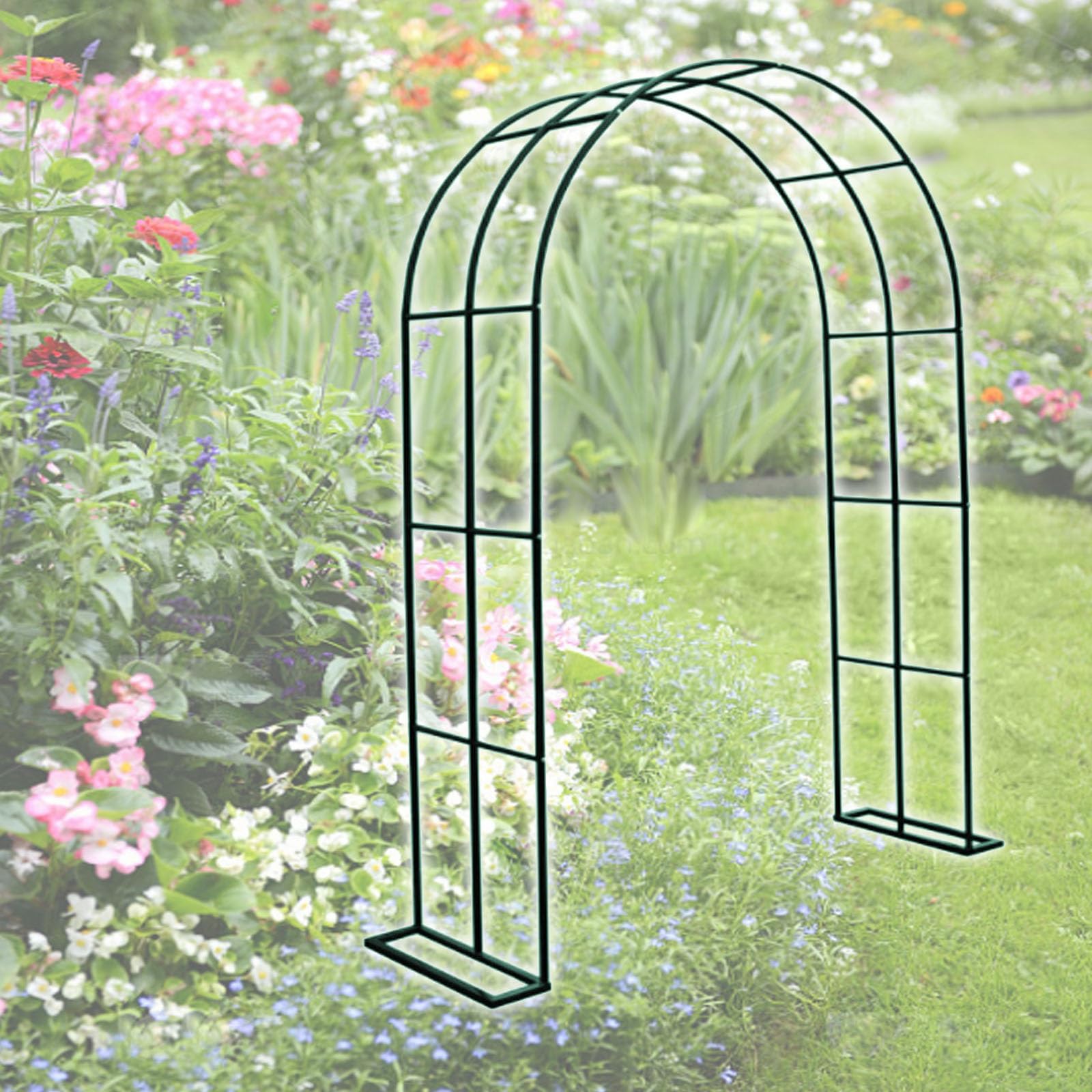 Arche de jardin en métal pour tuteurer vos plantes grimpantes vertes