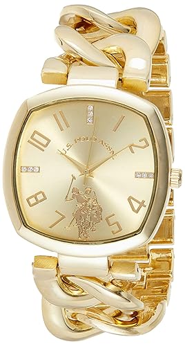 U.S. Polo Assn. Women’s Gold-Tone Chain Bracelet Watch – 38mm