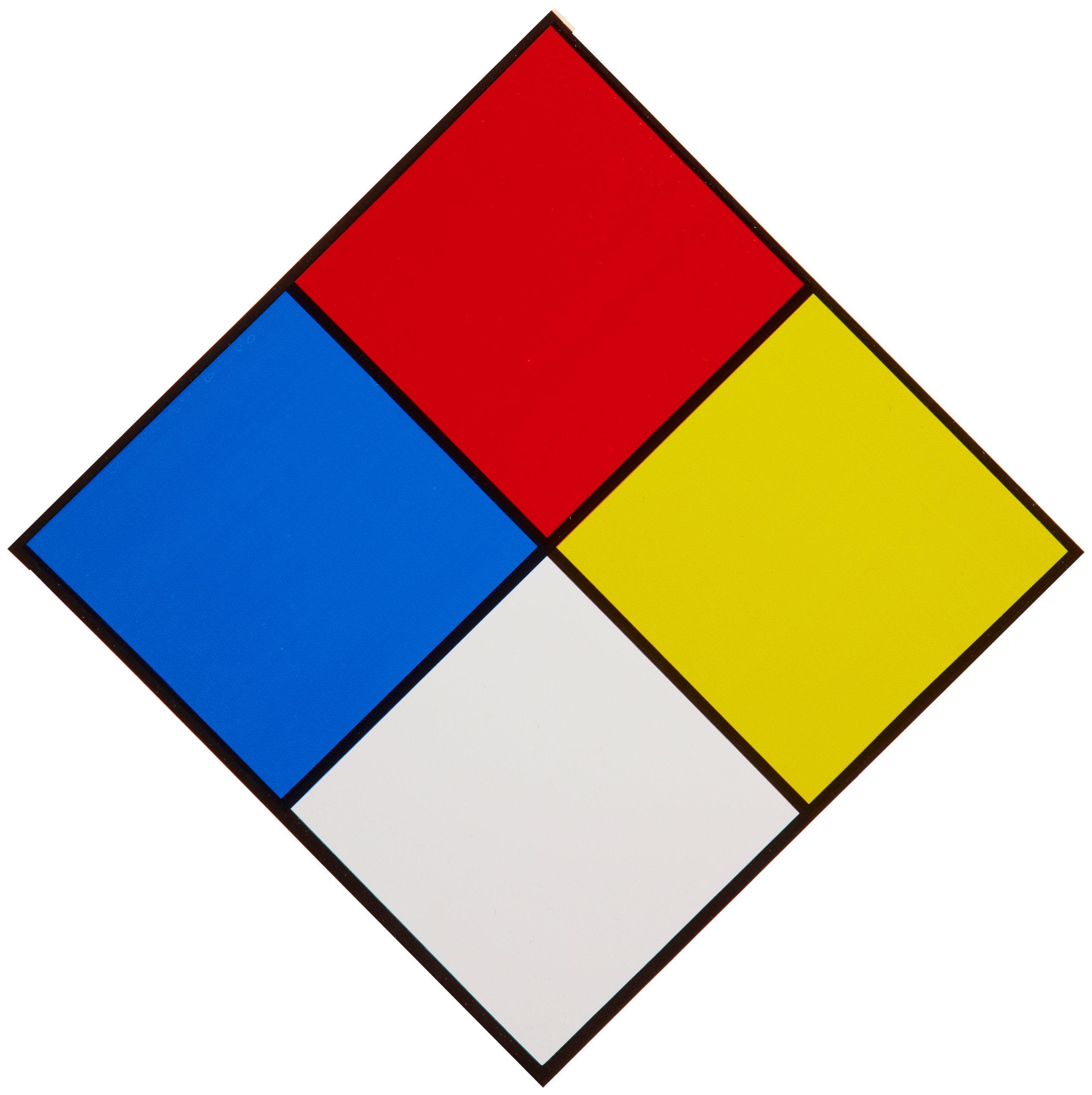 Brady 58502 - Lote de 10 señales cuadradas de vinilo de alto rendimiento, 19,5 cm, negro, rojo, azul, amarillo sobre blanco, NFPA Diamond