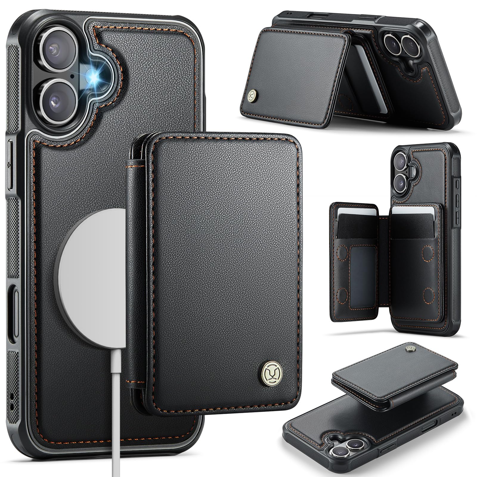 Photo 1 of Usroom Magsafe Wallet Case for iPhone 16 (6.1") - Black