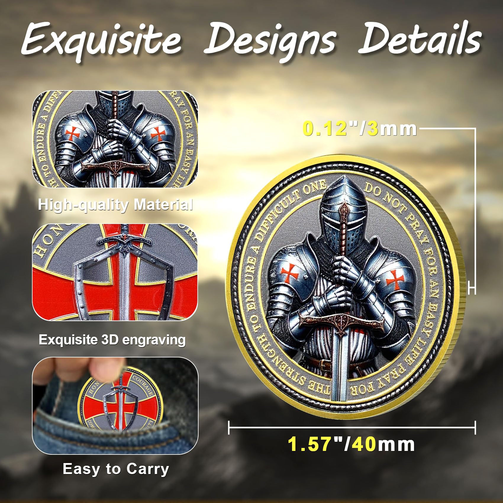 ACGZQY Knights Templar Coin - Image 3