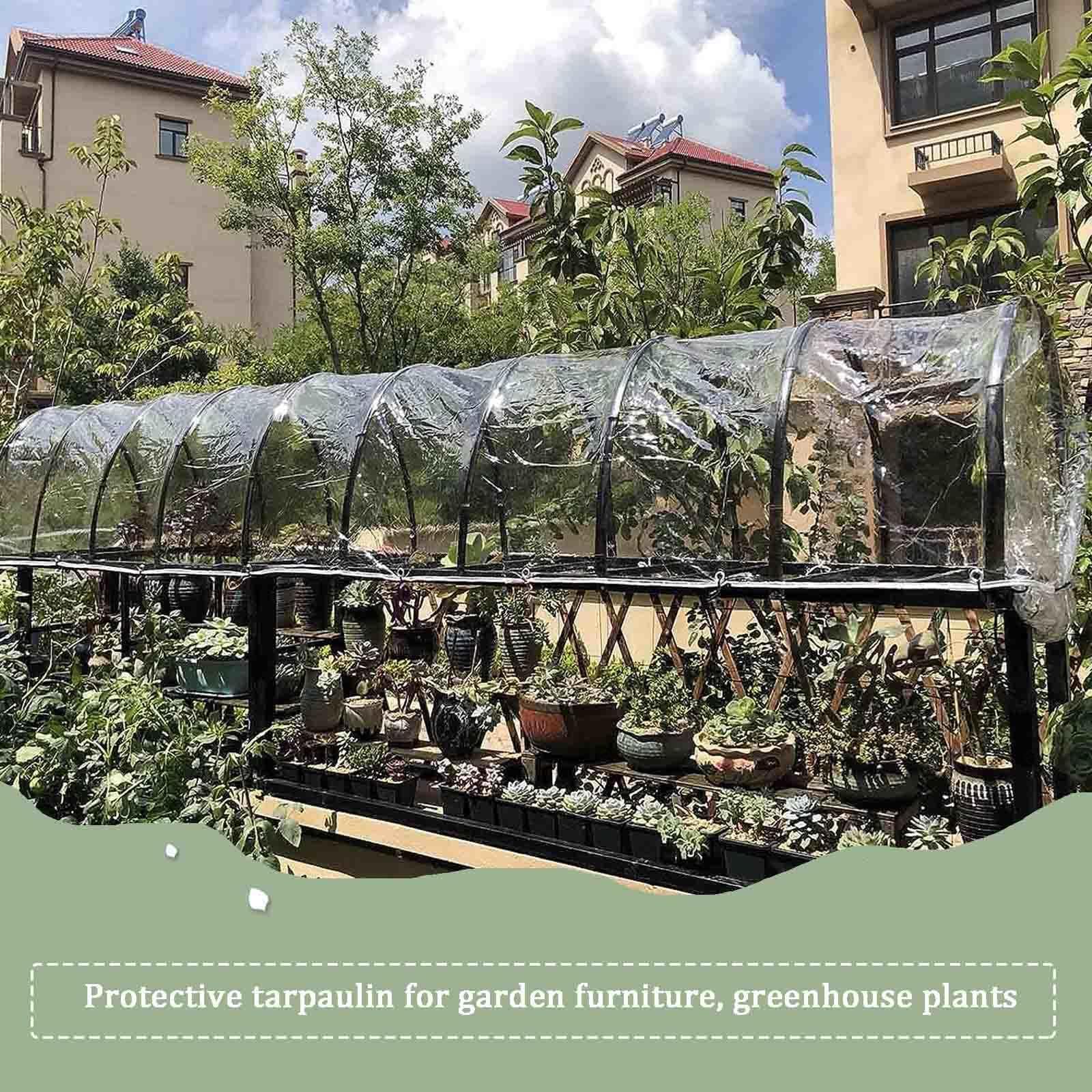 Teloni Trasparenti in PVC Pesan Teimpermeabili con Porta a Cerniera,Telone Protettivi Resistenti al Taglio,Pannelli Laterali in Telo Trasparente,per Carport,Pergola,Serre,WxH-3x2.5m/9.8x8.2ft