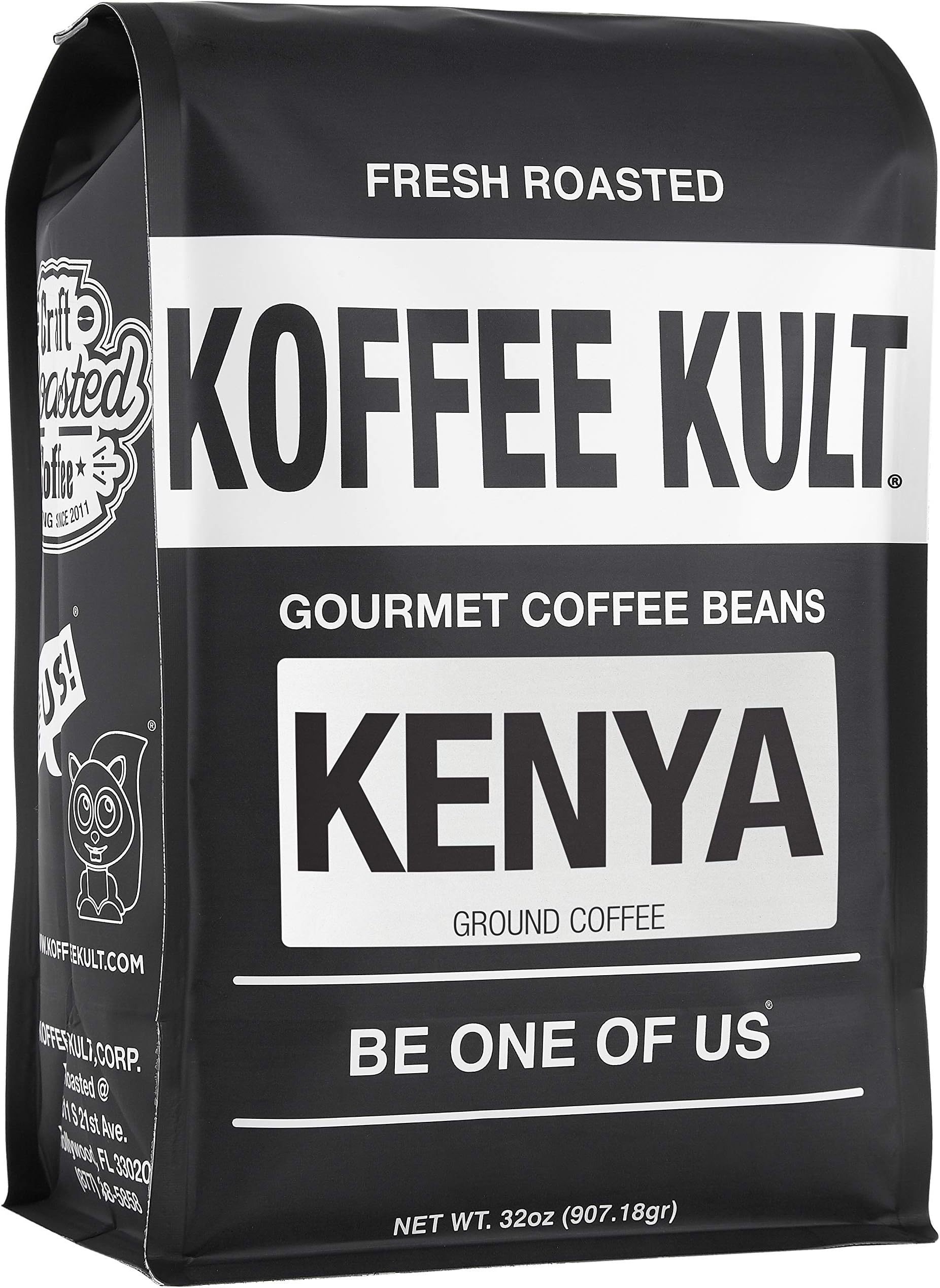 Koffee Kult Limited - Kenya Coffee Ground Medium Roast - 100% Single Origin Direct Trade Arabica Beans - Fresh Artisan Roasted (Ground, 32oz)