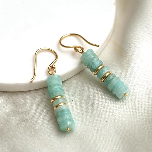 Miniatura 3 de Gempires Natural Tiendaite Heishi Beads With Spacers Earring, Healing Crystals, Gift for Her, Handmade Jewelry (Tiendaite)