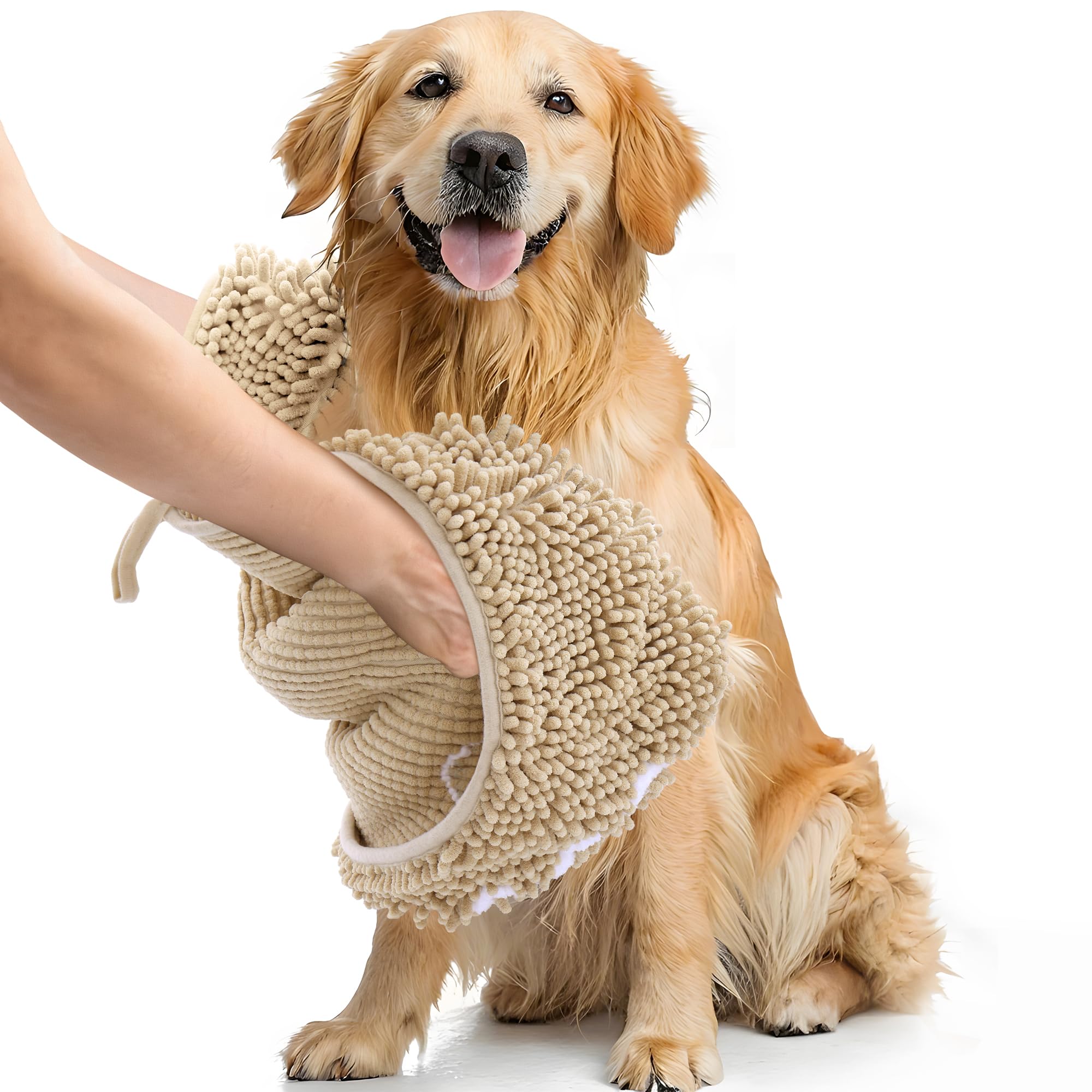 Smiry Chenille Dog Drying Towel, Extra Absorbent Bath Towel for Mud Dogs, Ultra Soft Quick Dry Pet Wash Mitt for Bathing, Grooming and Post-Walk