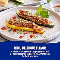 Vista 4 de Chicken of the Sea - Sardinas en salsa picante Louisiana, latas de 3.75 onzas (paquete de 18), Sardinas capturadas en el medio silvestre, el empaque