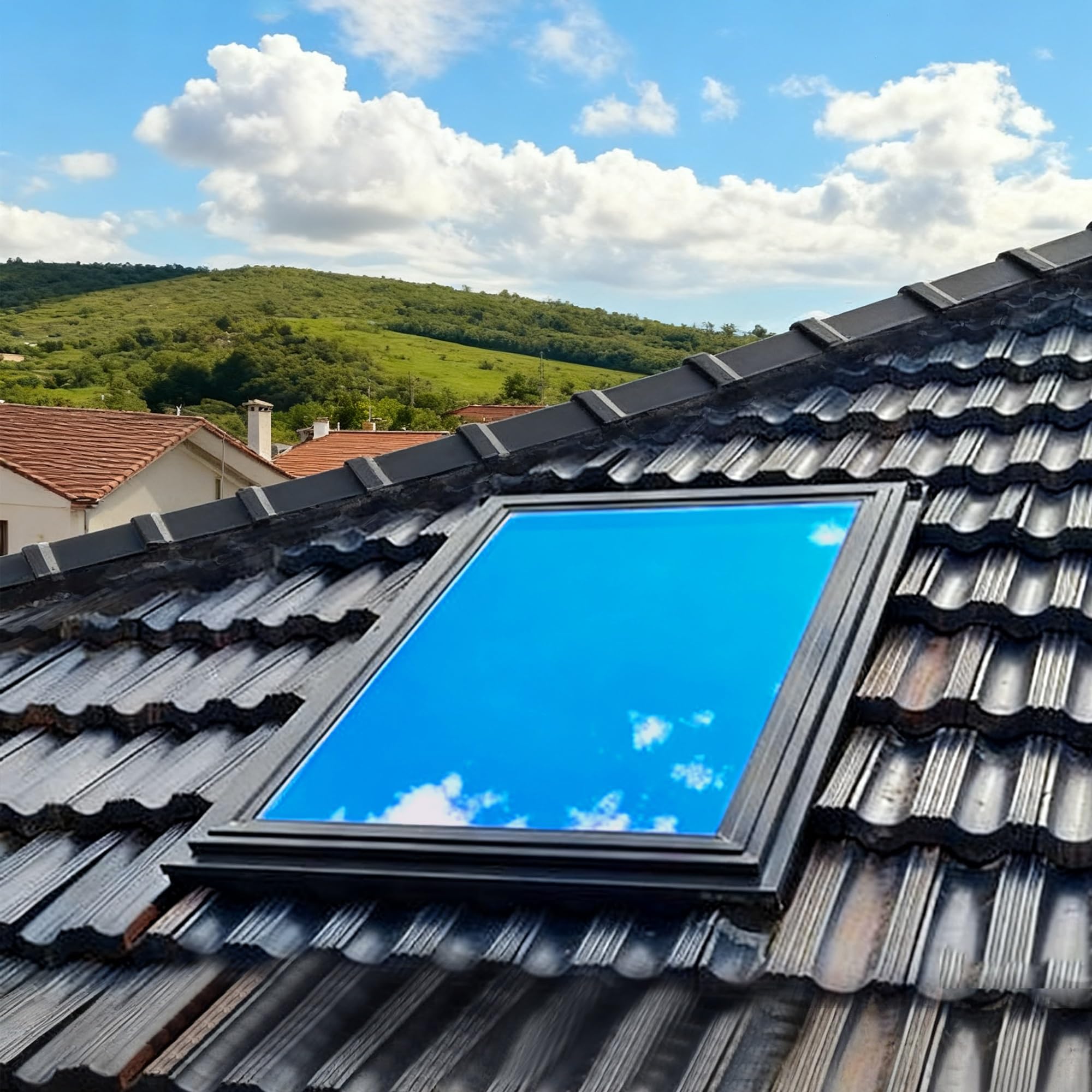 Genérico Claraboya para techos Inclinados/Planos: Cubierta de ático con ventilación Manual, iluminación para solárium, instalación en terraza: Ideal para luz Natural y ventilación.