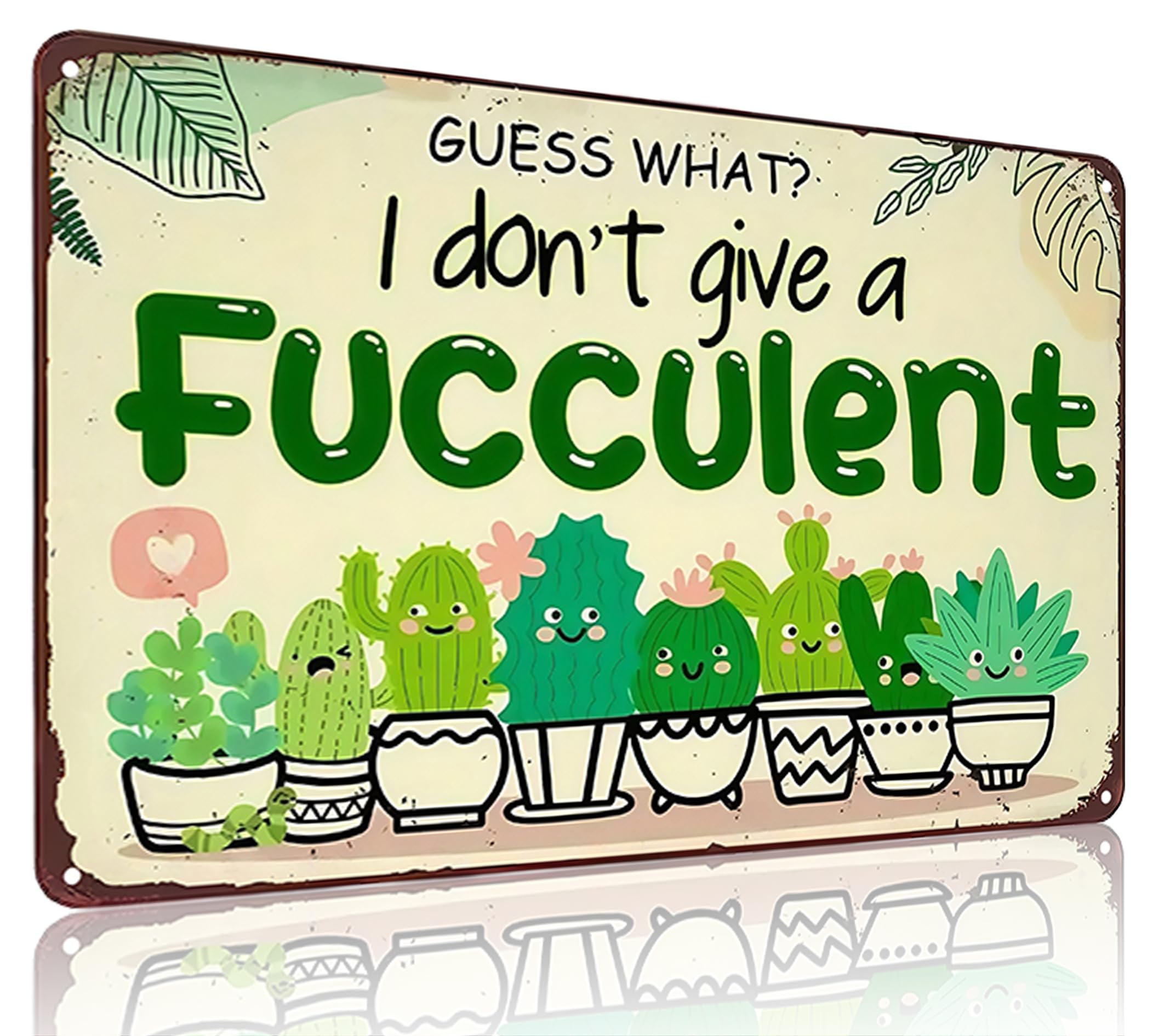Bestylez Garden Gifts Vintage I Don't Give A Succulent Gardening Signs for Home Garden Greenhouse Living Room Bedroom Yard Outdoor Decor 8X12 Inch (3363)-image-11