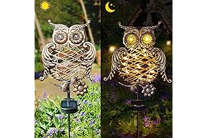 Homeleo Rustic Solar Owl Lights, Outdoor Decorative Garden Owl Stake Light