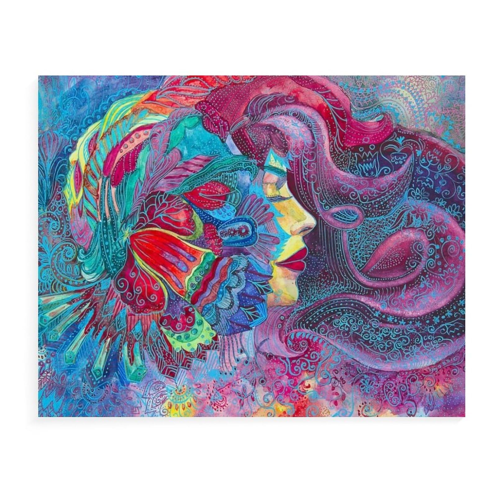 Jigsaw Puzzles for Adults 1000 Piece,psychedelic colours,cardboard puzzle, Difficult Puzzle for Adult Teenagers Leisure Fun Game Toy Suitable for Family Friends Decorative(50x70cm)-55 — image 1