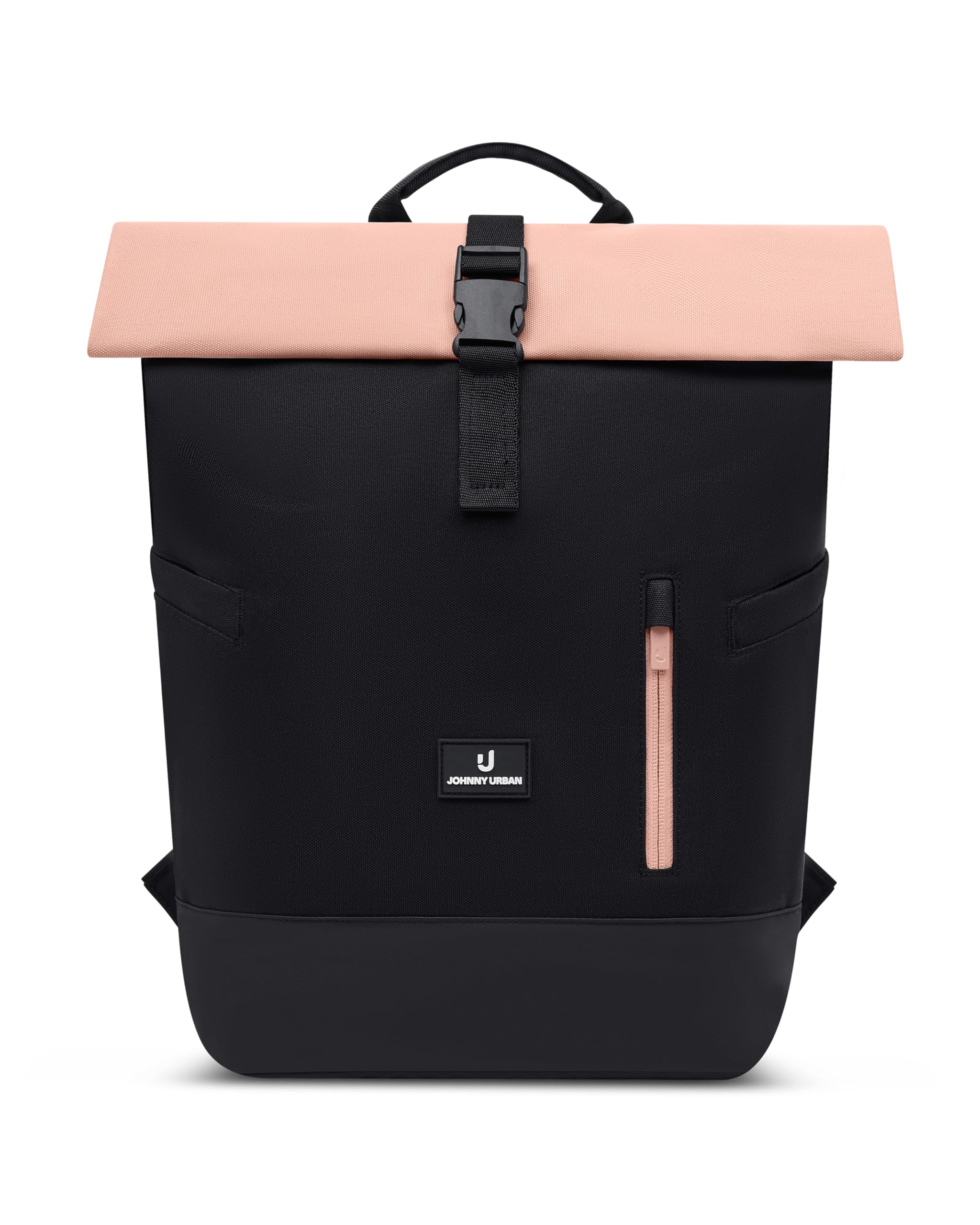 Johnny Urban Sac a dos femme et homme noir rose - Luca Small - Sac à dos loisir avec compartiment pour ordinateur - Idéal pour travail, velo, college, voyage - 11 l - Hydrofuge
