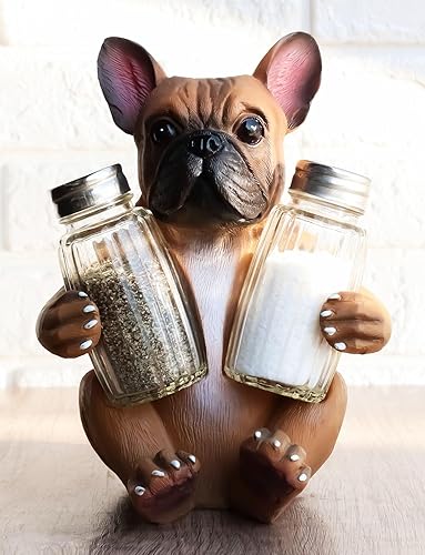 Miniatura 7 de Ebros Gift Adorable cervatillo francés Bulldog cachorro perro abrazando especias sal y pimienta juego de figuritas soporte de cocina decoración del
