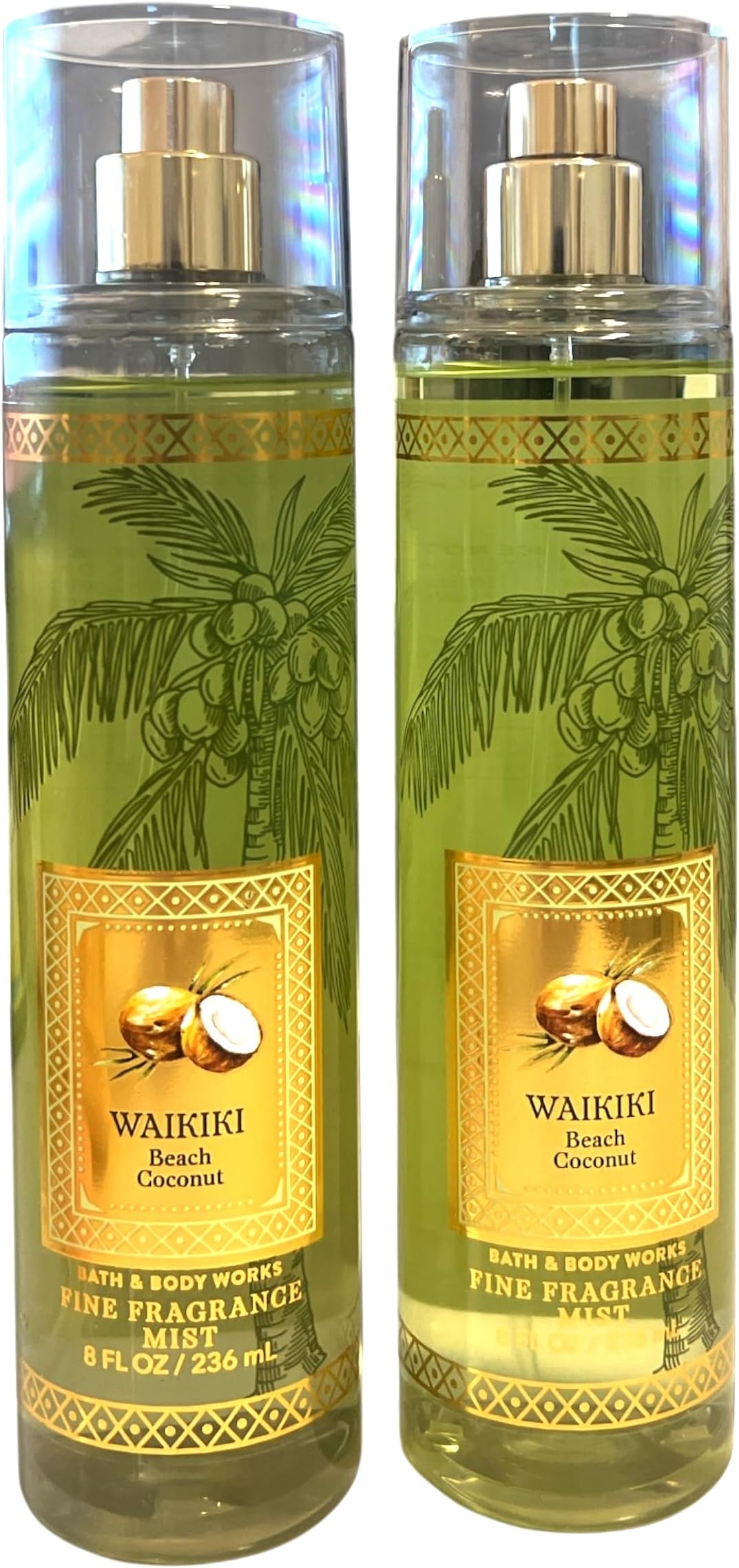 Bath & Body Works and Waikiki Beach Coconut Fine Fragrance Spray Mist Perfume Gift Set - Value Pack Lot of 2 (Waikiki Coconut), 4 Ounce (Pack 2), 8.0 fluid_ounces, 1.15 pounds
