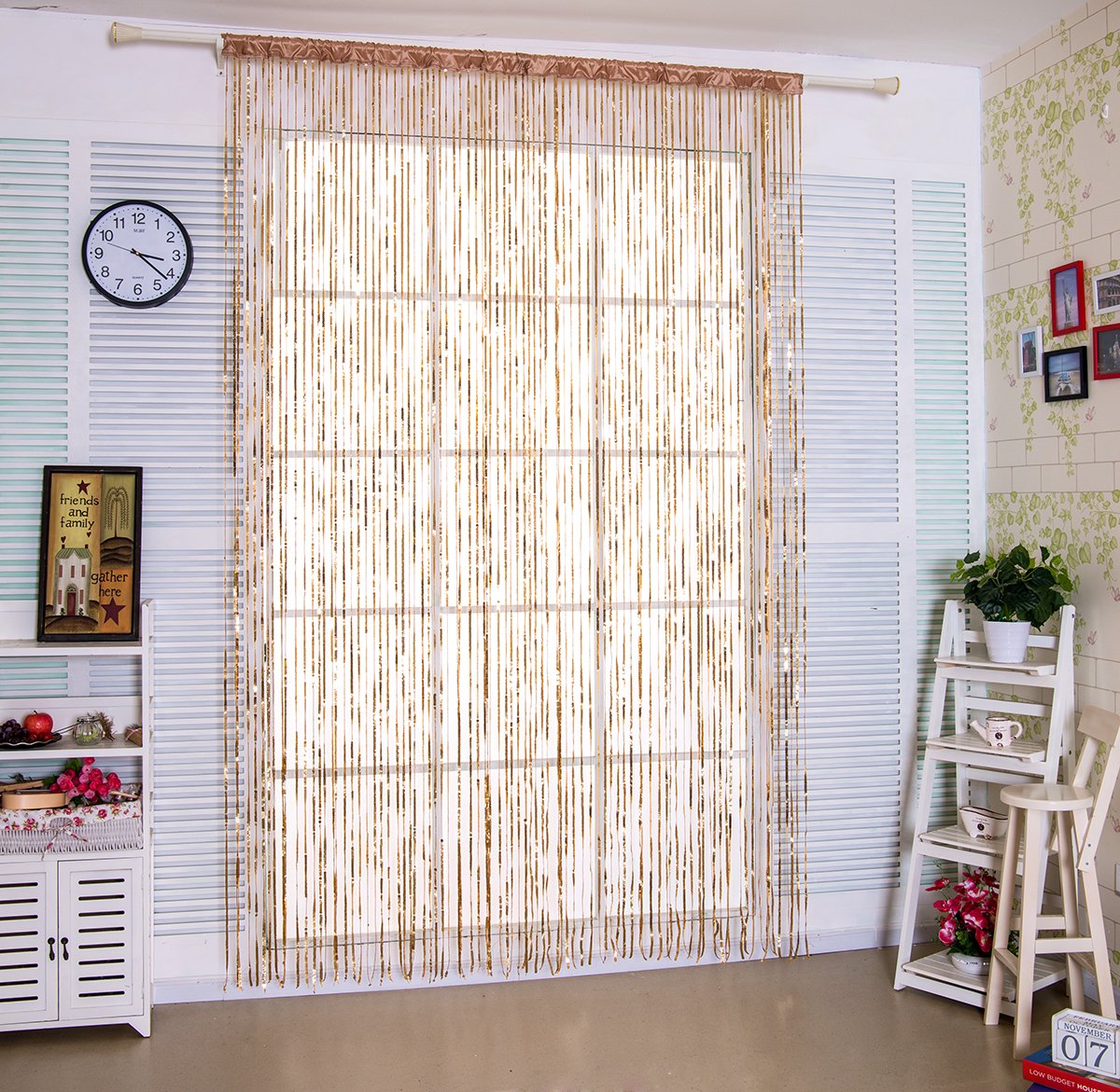 Taiyuhomes Lace Door String Curtains Multi Room Divider Stylish