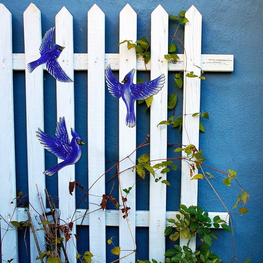 Amazon.co.jp: J-Fly 青い鳥 壁装飾 9インチ Lサイズ 3パック