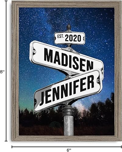 Miniatura 8 de Regalos personalizados para el día de San Valentín para novio, novia, marido, esposa, él, ella, letrero de calle vintage personalizado con nombres,